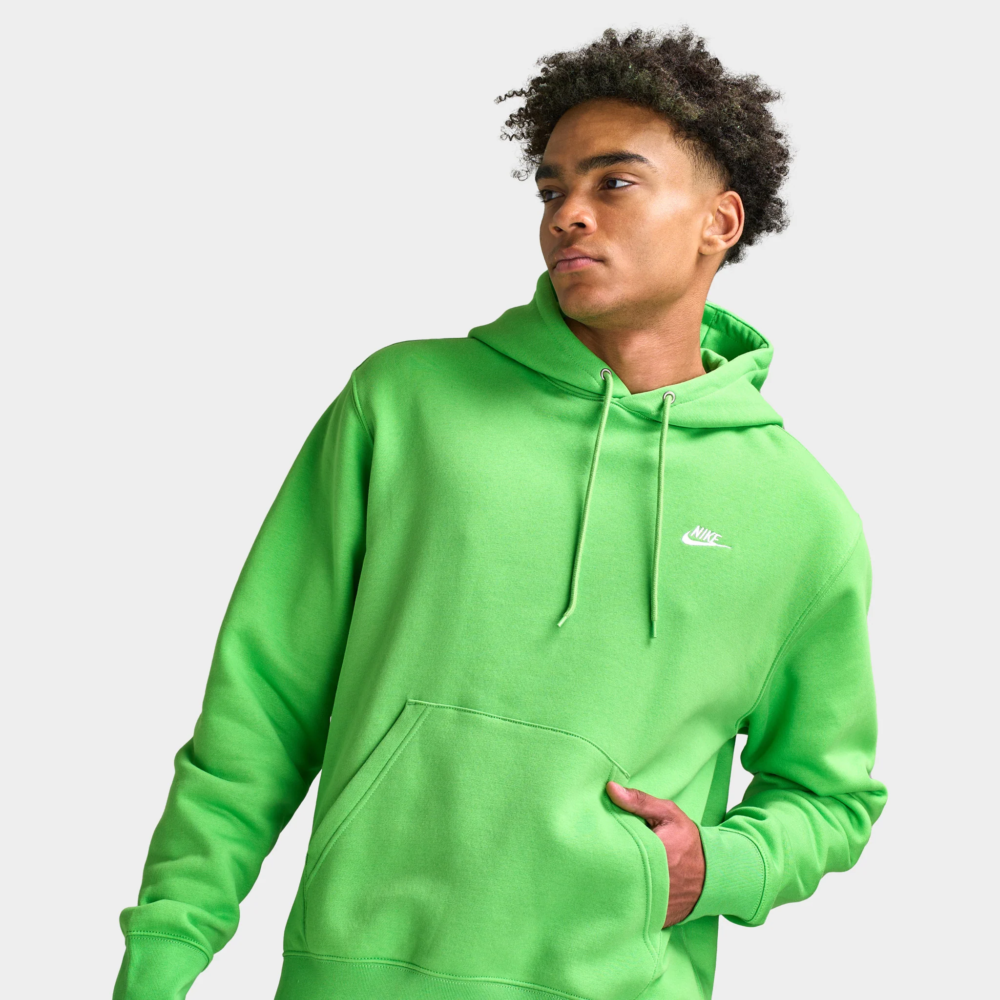 Nike Club Fleece Hoodie / Mean Green - Image 4