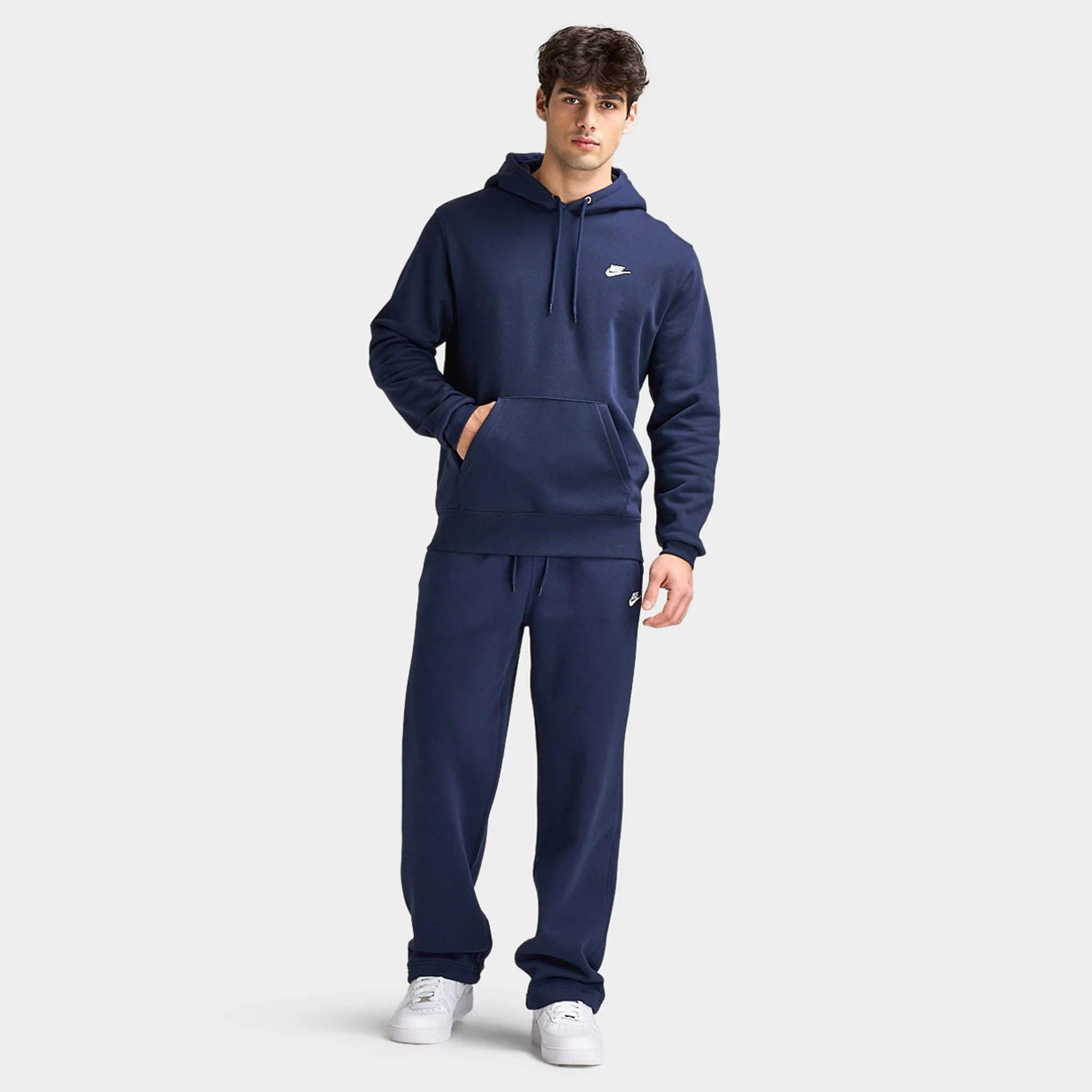 Nike Club Fleece Hoodie / Obsidian / White - Image 5