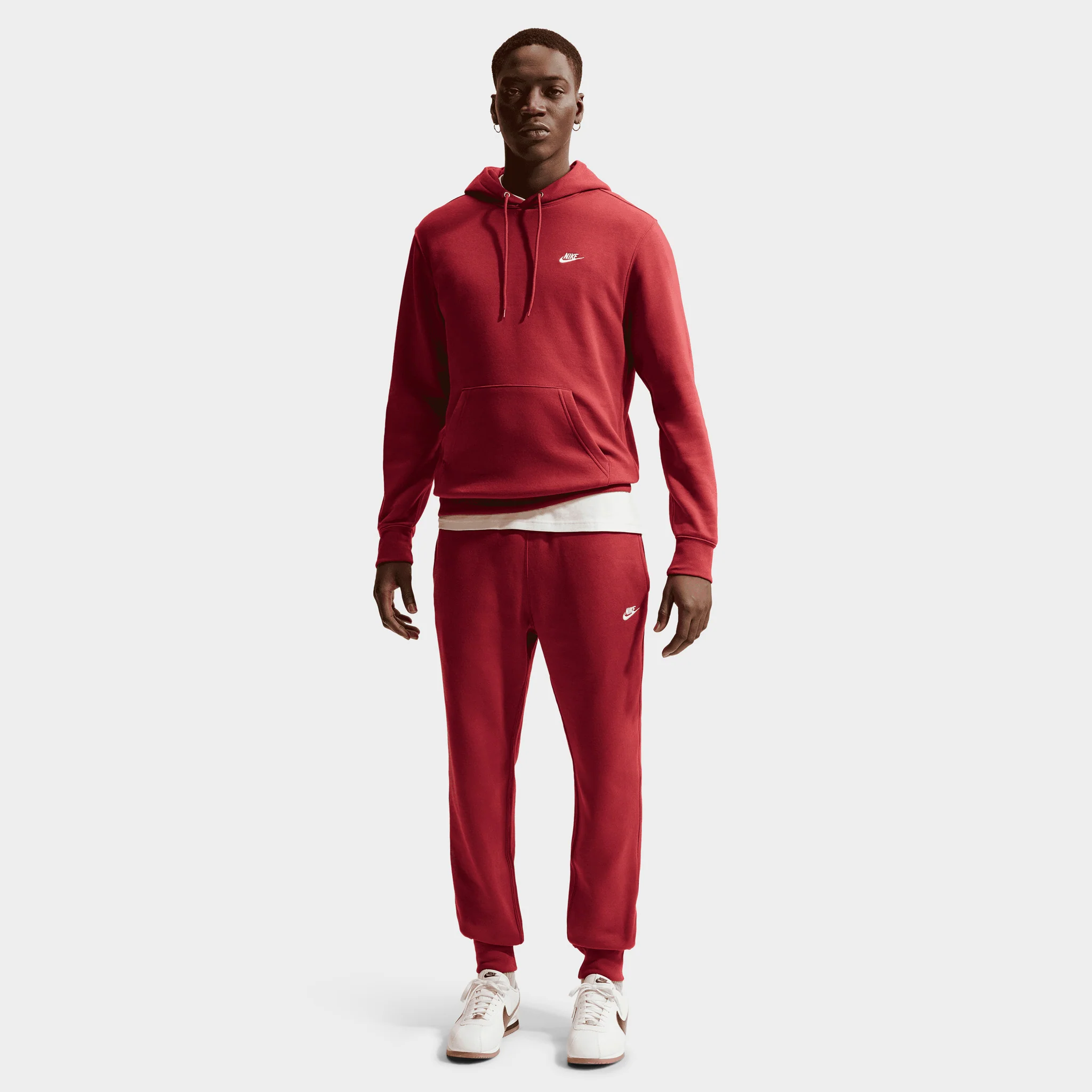 Nike Club Fleece Hoodie / Red - Image 5