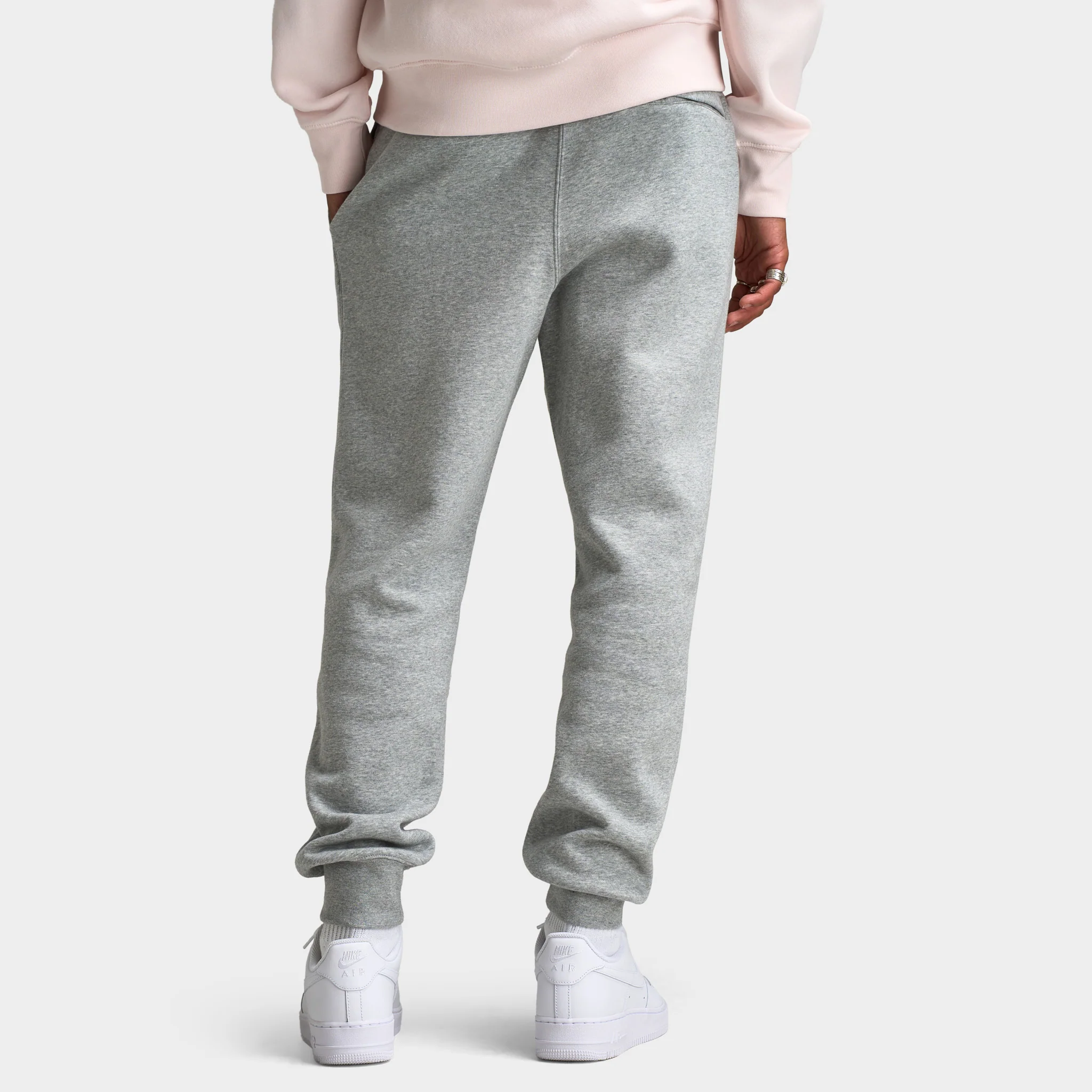 Nike Club Fleece Joggers Dark Grey Heather / Light Smoke Grey - White - Image 2