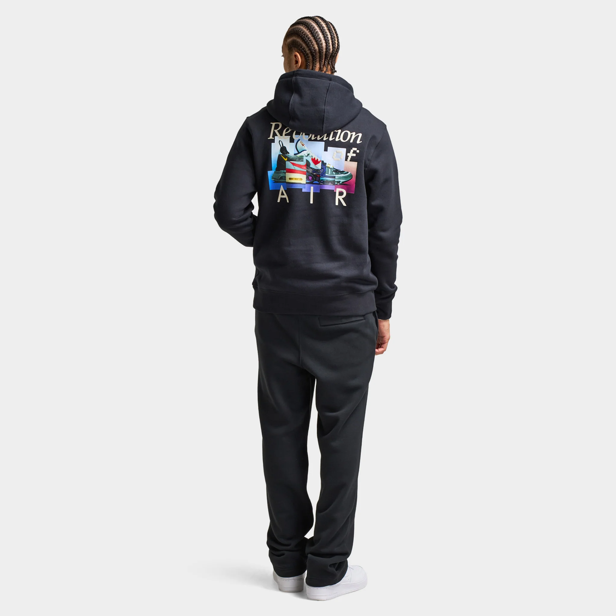 Nike Club Fleece Pullover Graphic Hoodie Black / White - Image 5