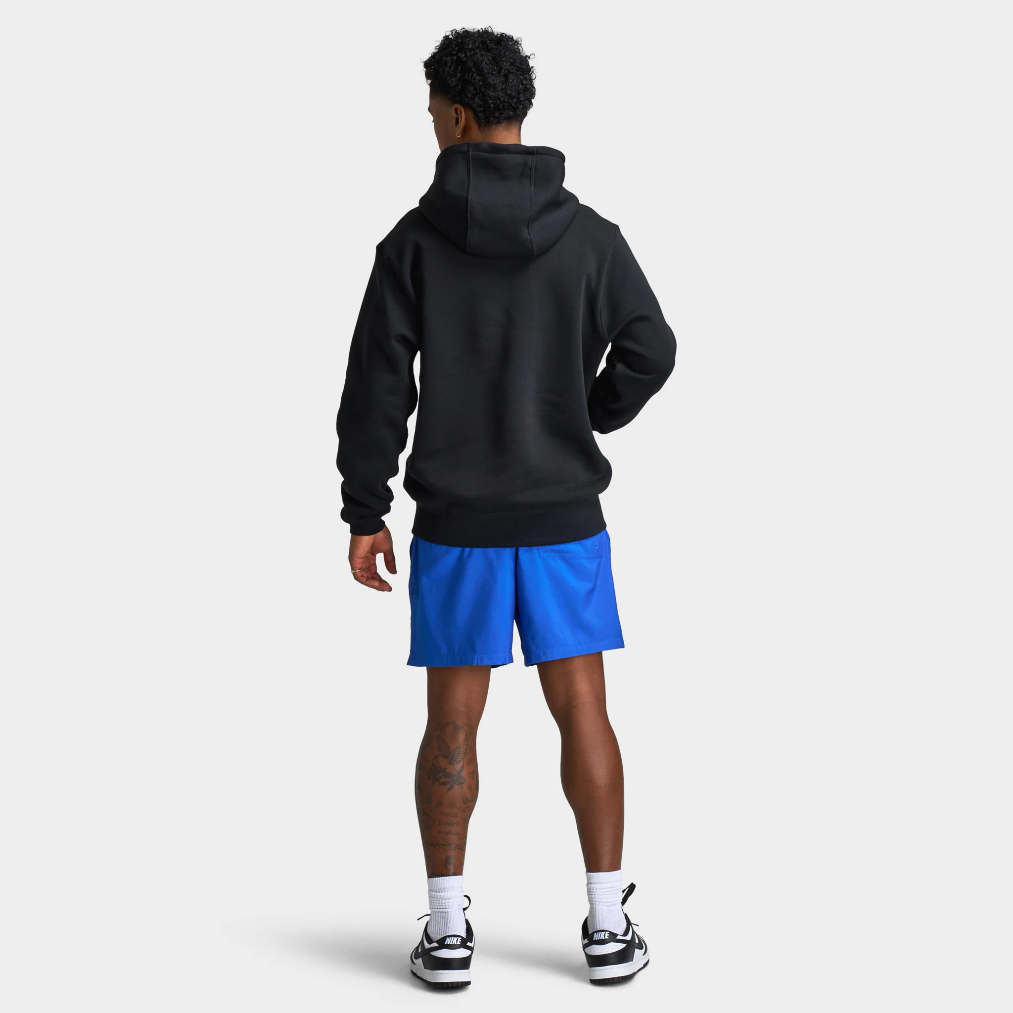 Nike Club Fleece Pullover Hoodie Black / Black - White - Image 5
