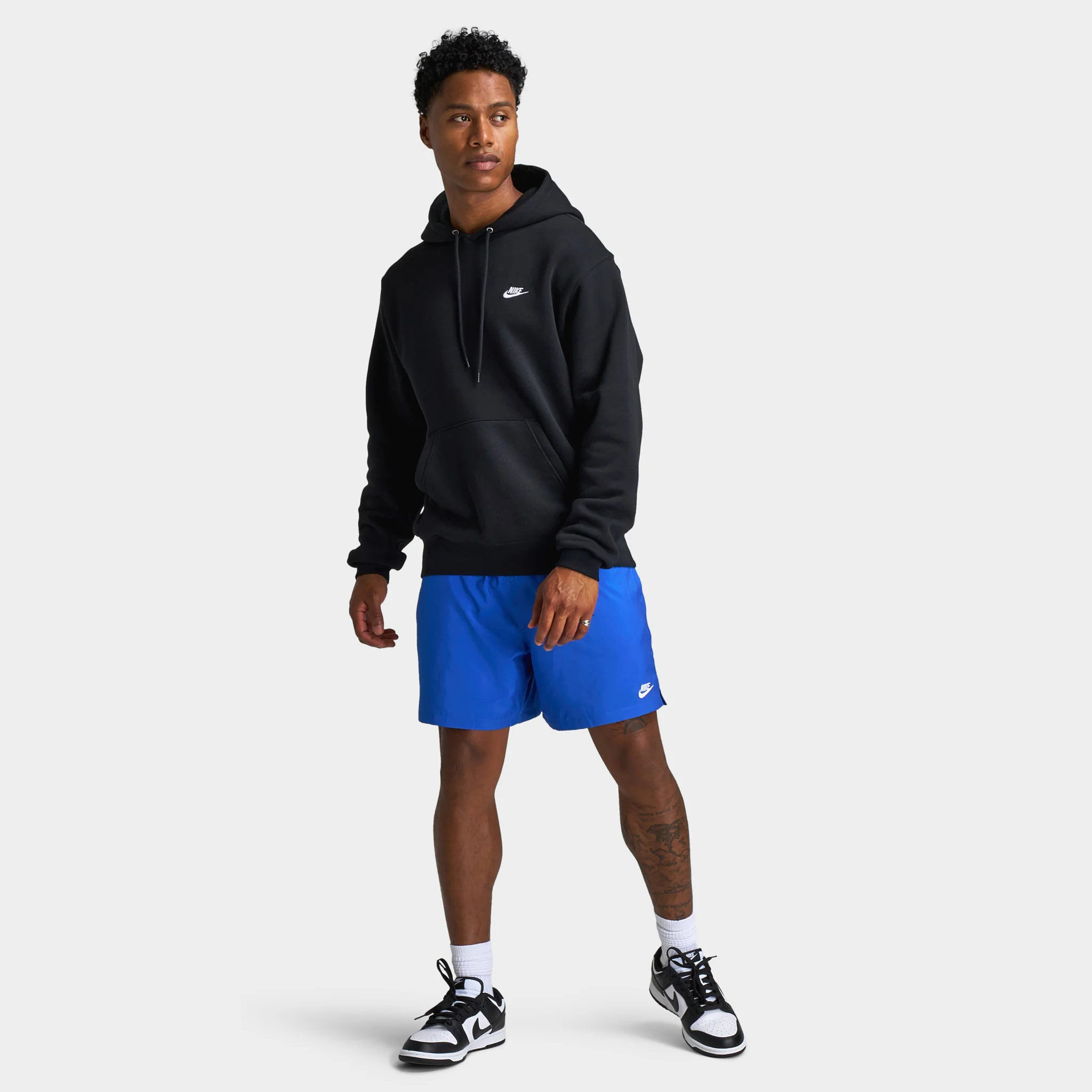 Nike Club Fleece Pullover Hoodie Black / Black - White - Image 6