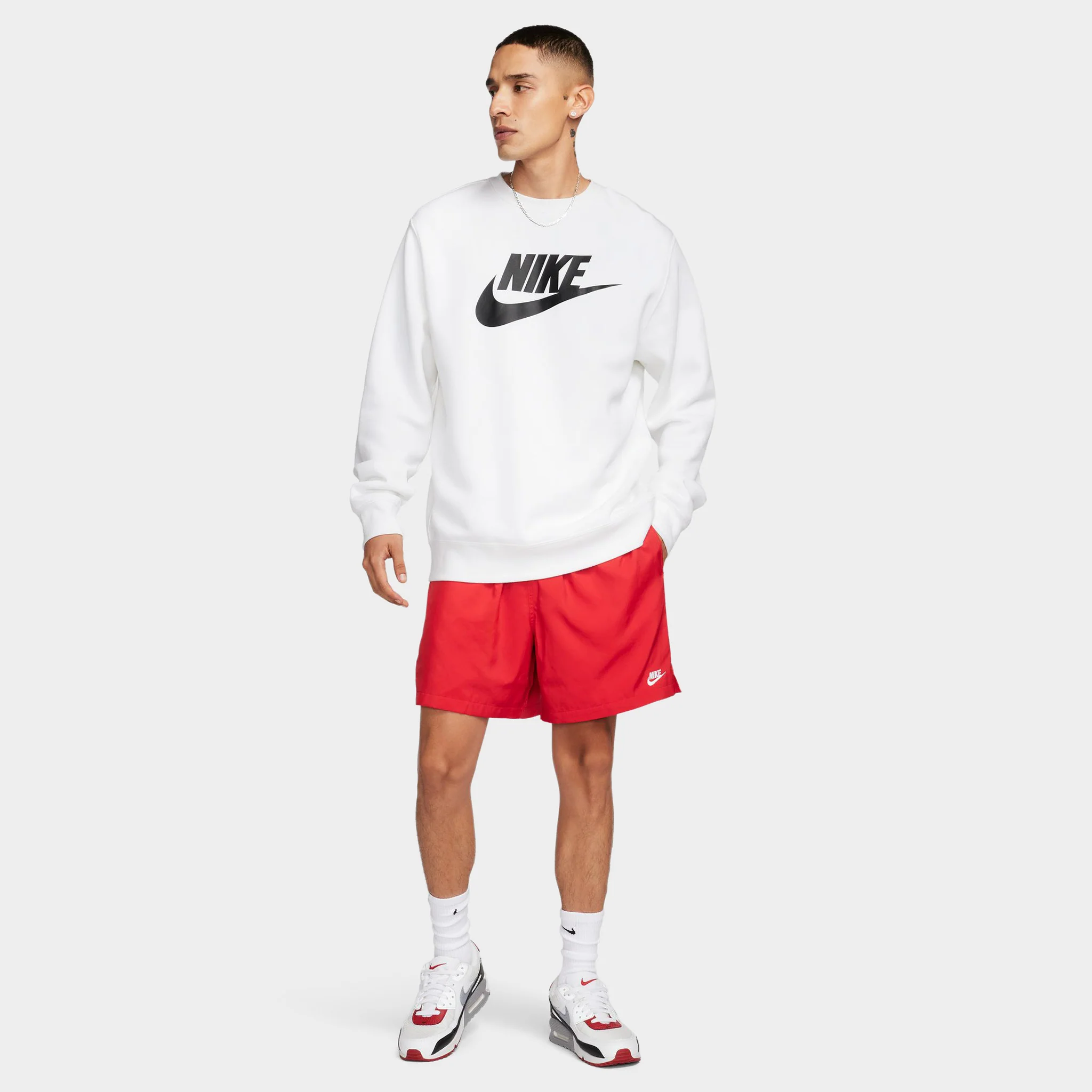 Nike Club Flow Shorts University Red  / White - Image 7