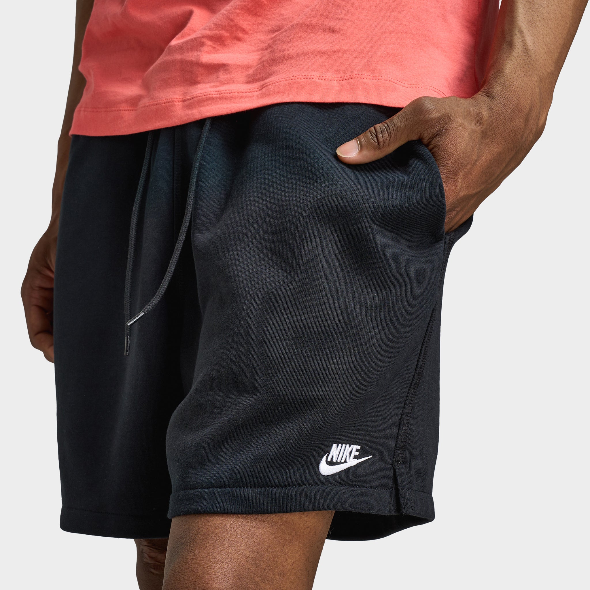 Nike Club French Terry Flow Shorts Black / White - Image 3