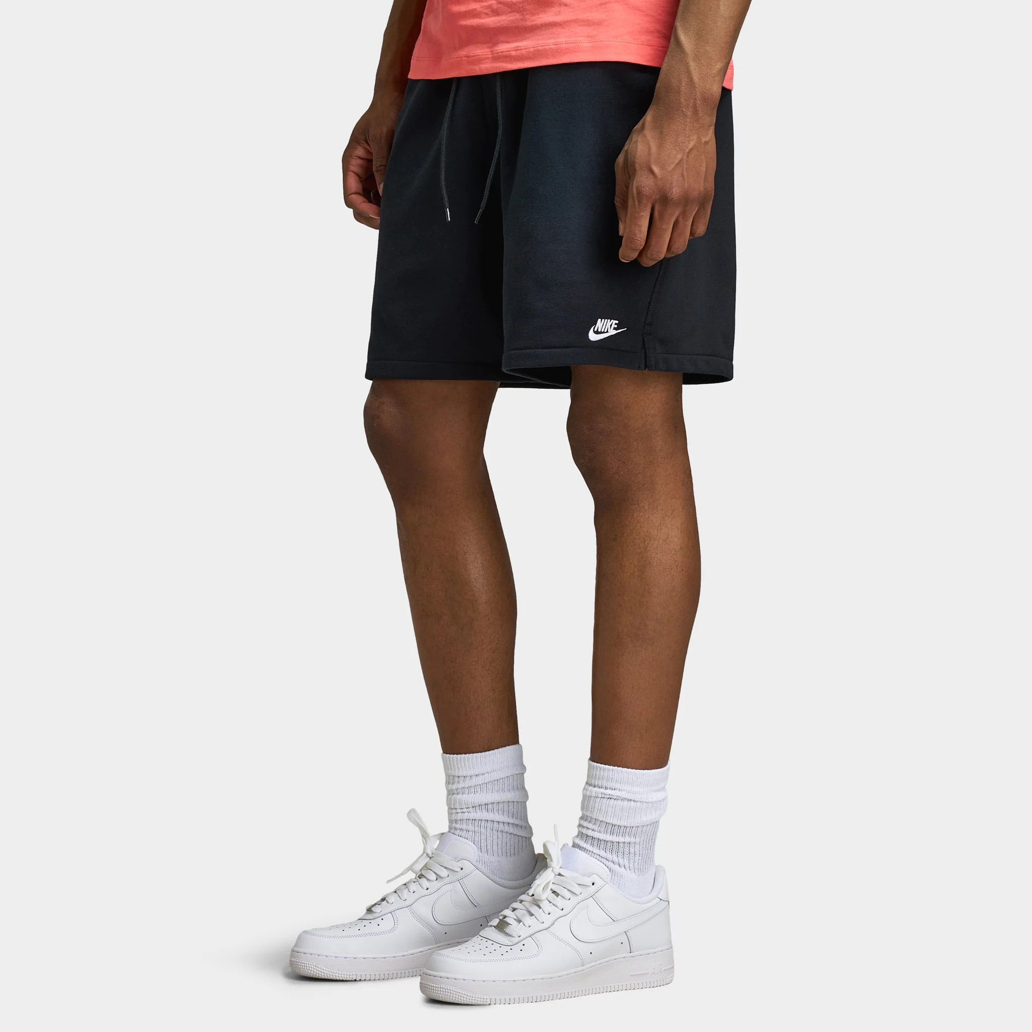 Nike Club French Terry Flow Shorts Black / White - Image 4