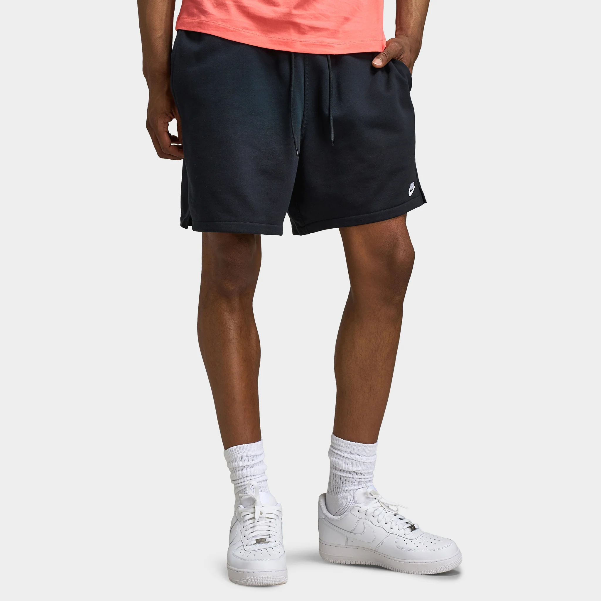 Nike Club French Terry Flow Shorts Black / White - Image 5