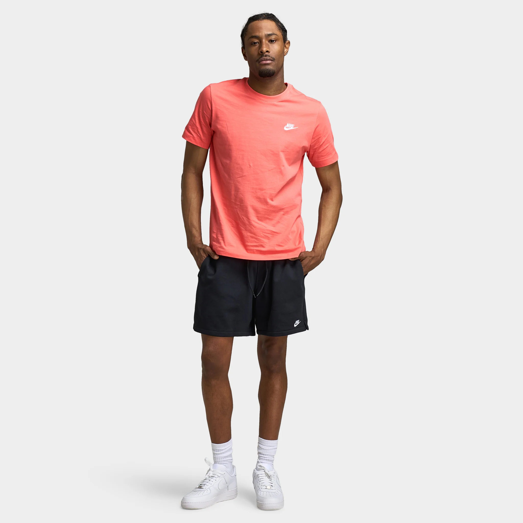 Nike Club French Terry Flow Shorts Black / White - Image 6