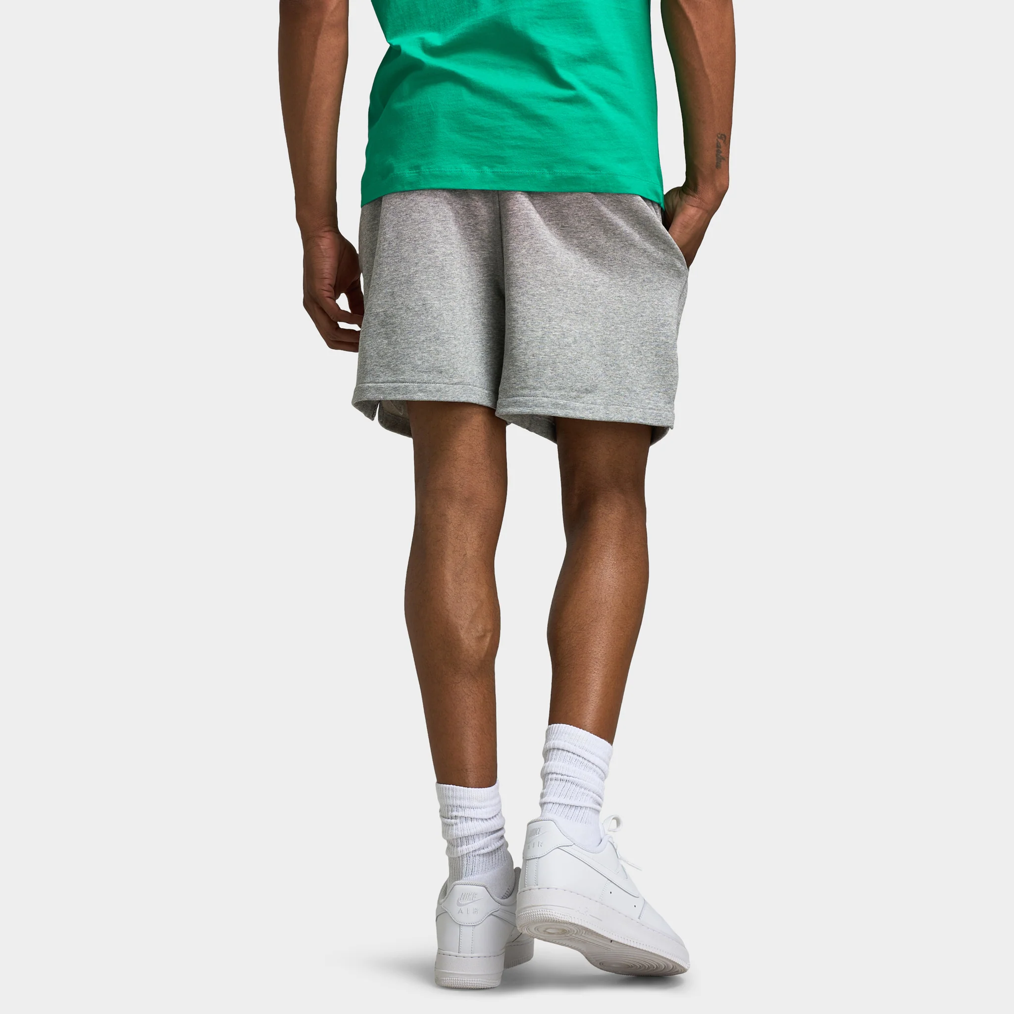 Nike Club French Terry Flow Shorts Dark Grey Heather / Lt Smoke Grey - White - Image 2