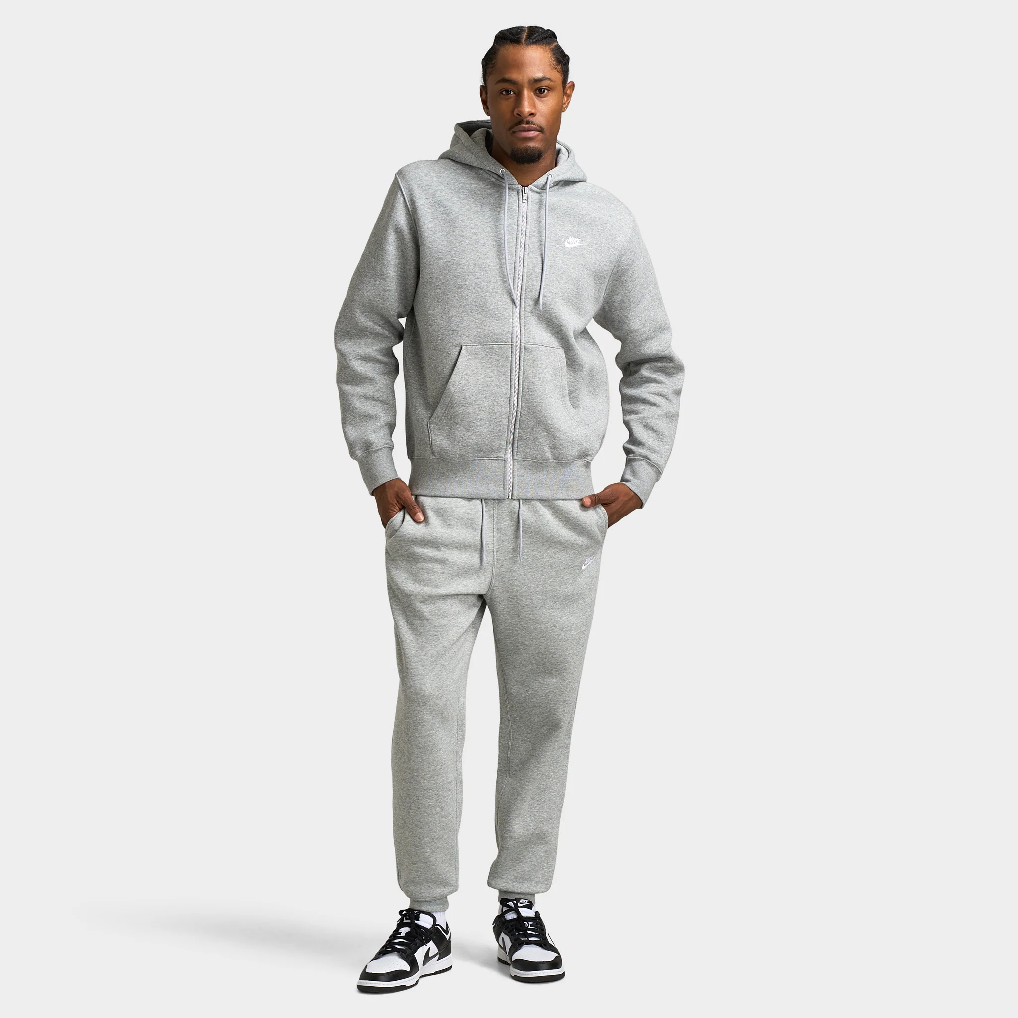 Nike Club Full-Zip Hoodie / Heather Grey - Image 6