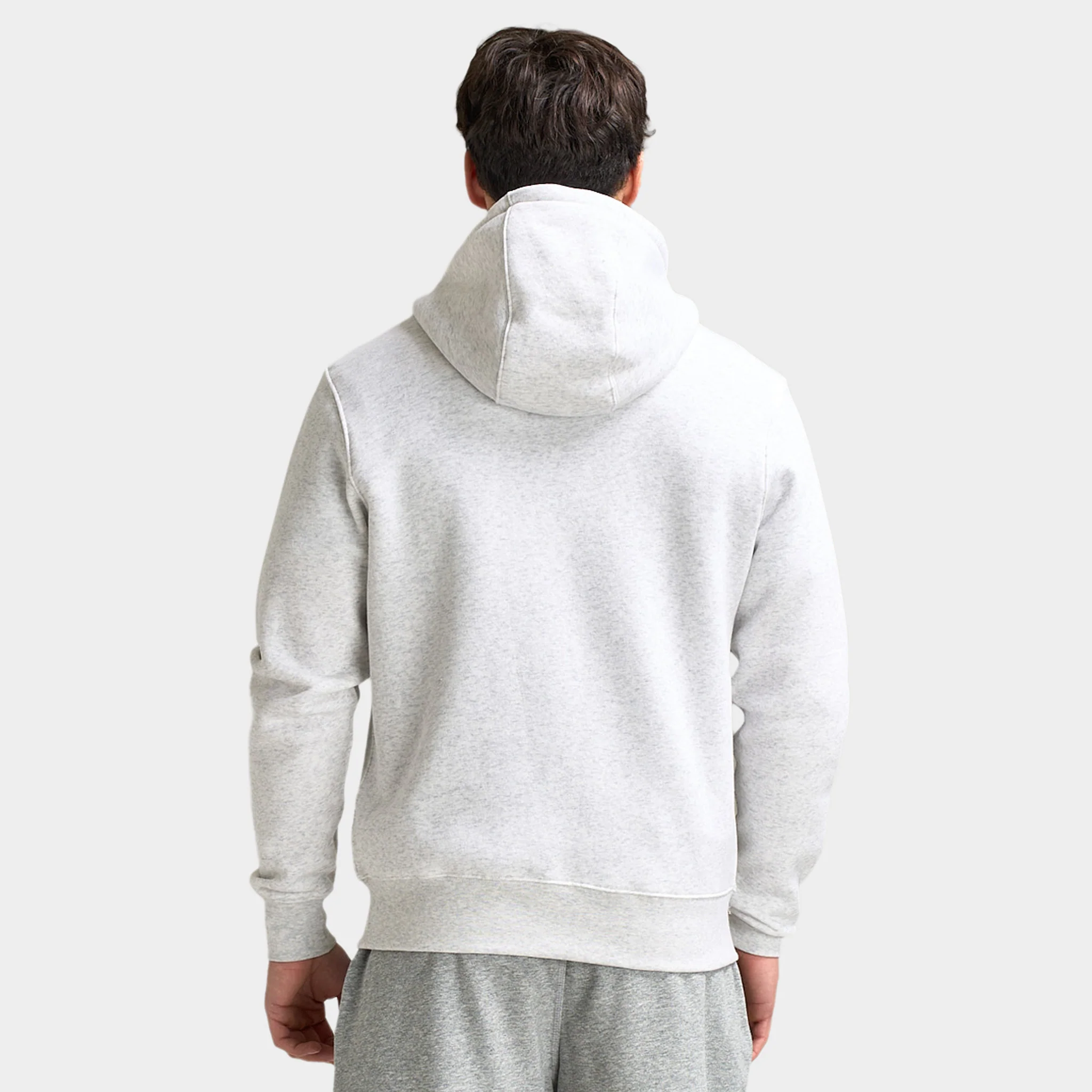 Nike Club Full Zip Hoodie Birch Heather / White / White - Image 2