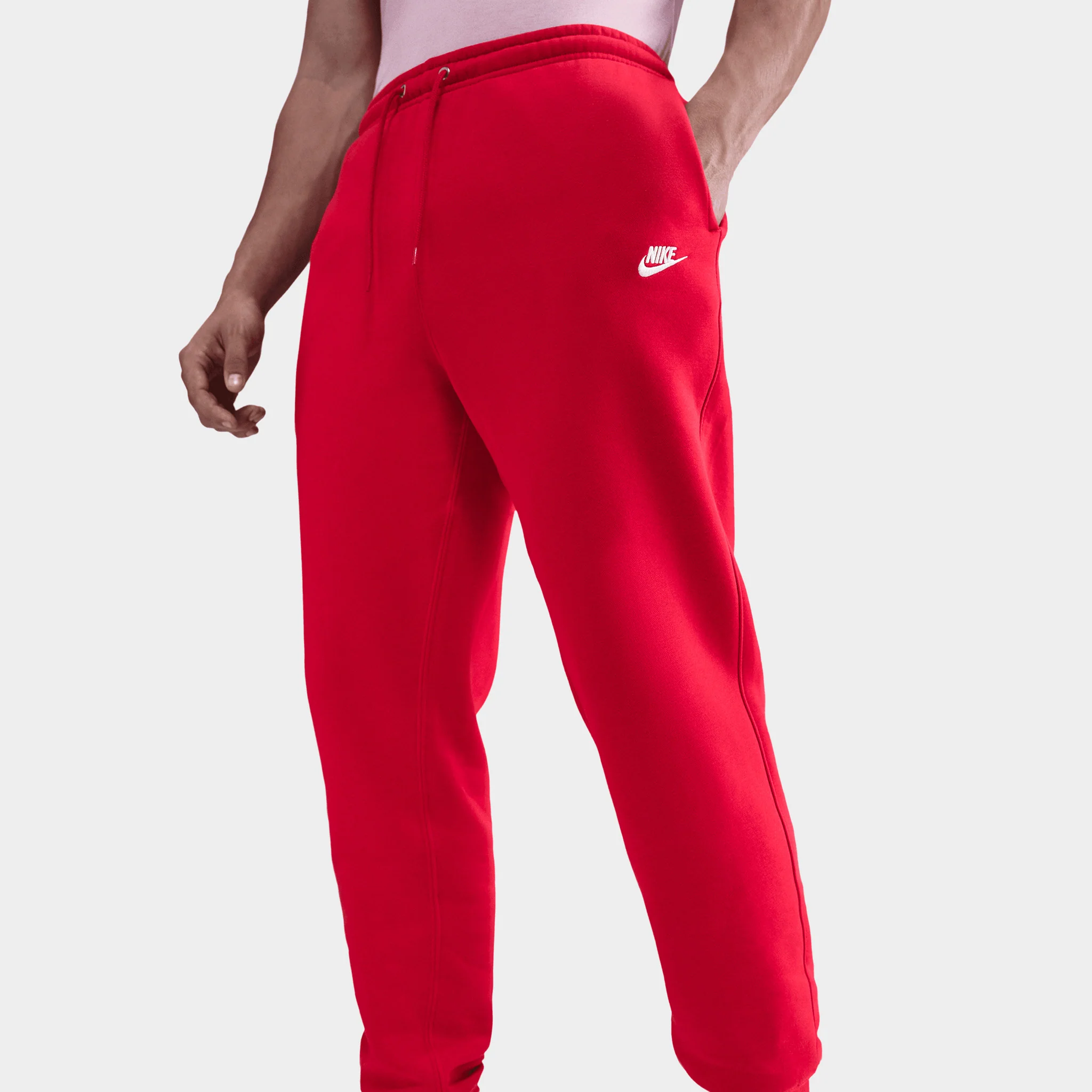 Nike Club Joggers University Red / White - Image 3