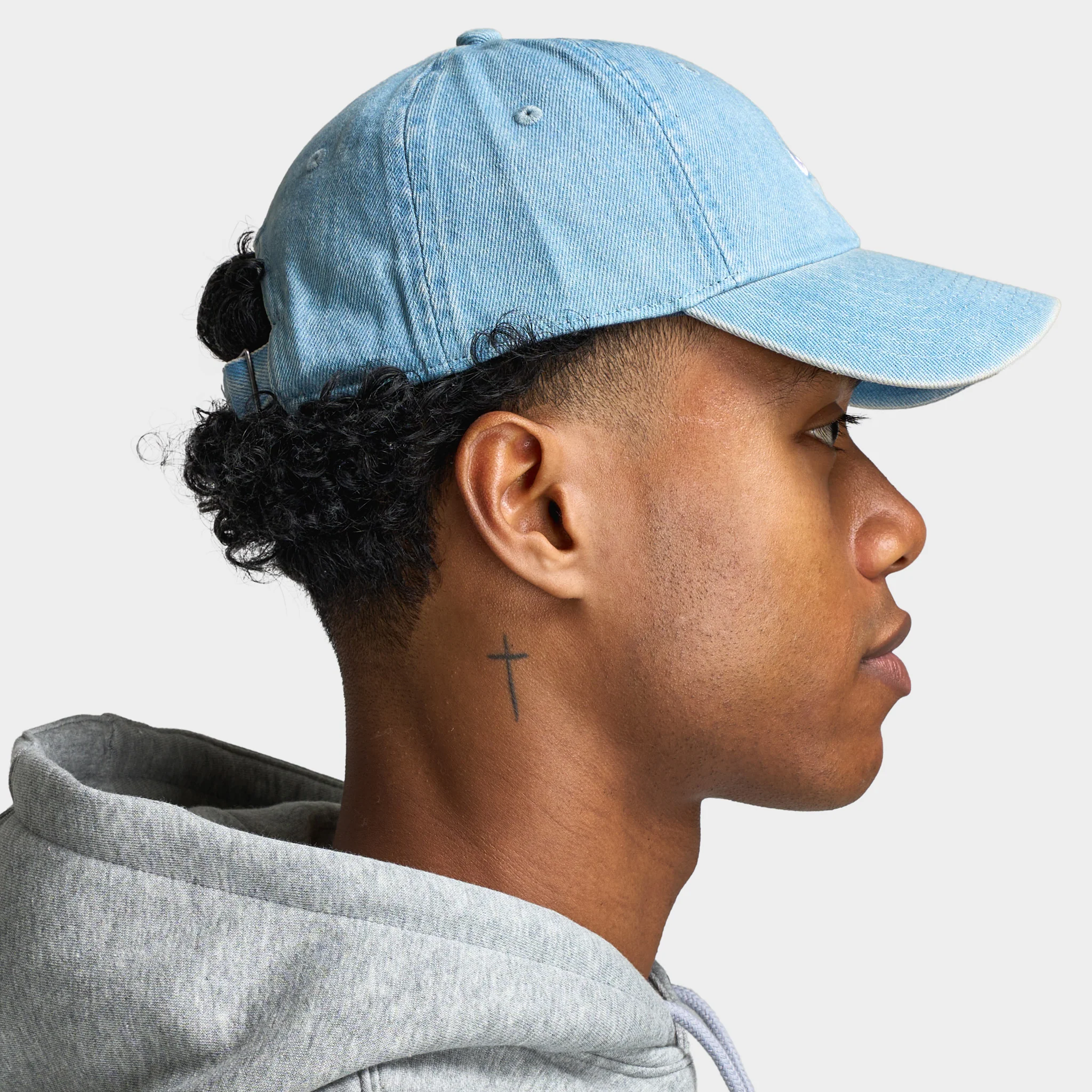Nike Club Unstructured Denim Cap Aegean Storm / Thunder Blue - White - Image 4