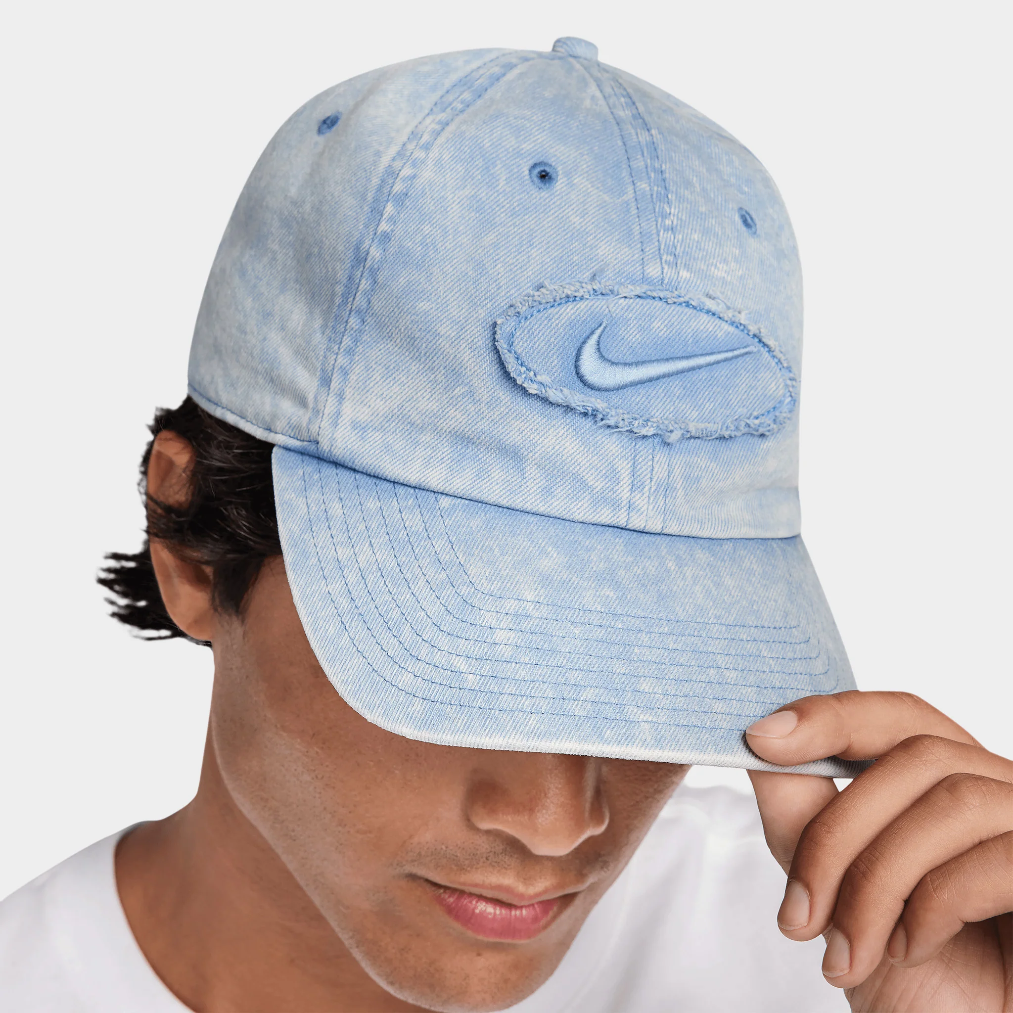 Nike Club Unstructured Denim Patch Cap / Work Blue - Image 3