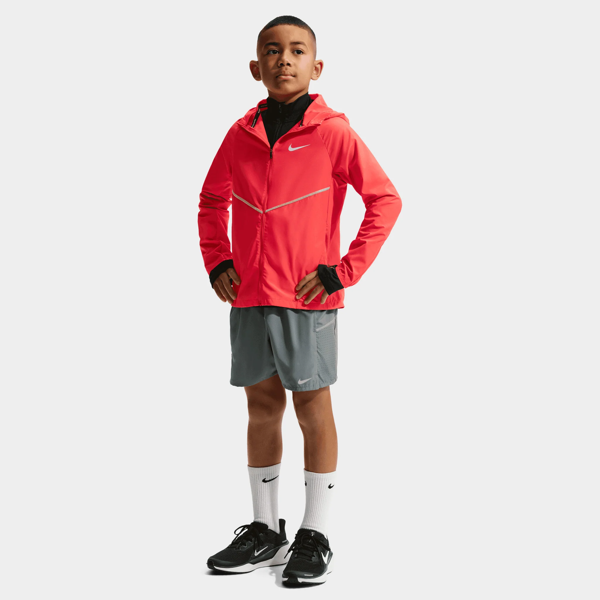 Nike Dri-Fit Juniors' Miler Shorts Smoke Grey / Reflective Silver - Image 3