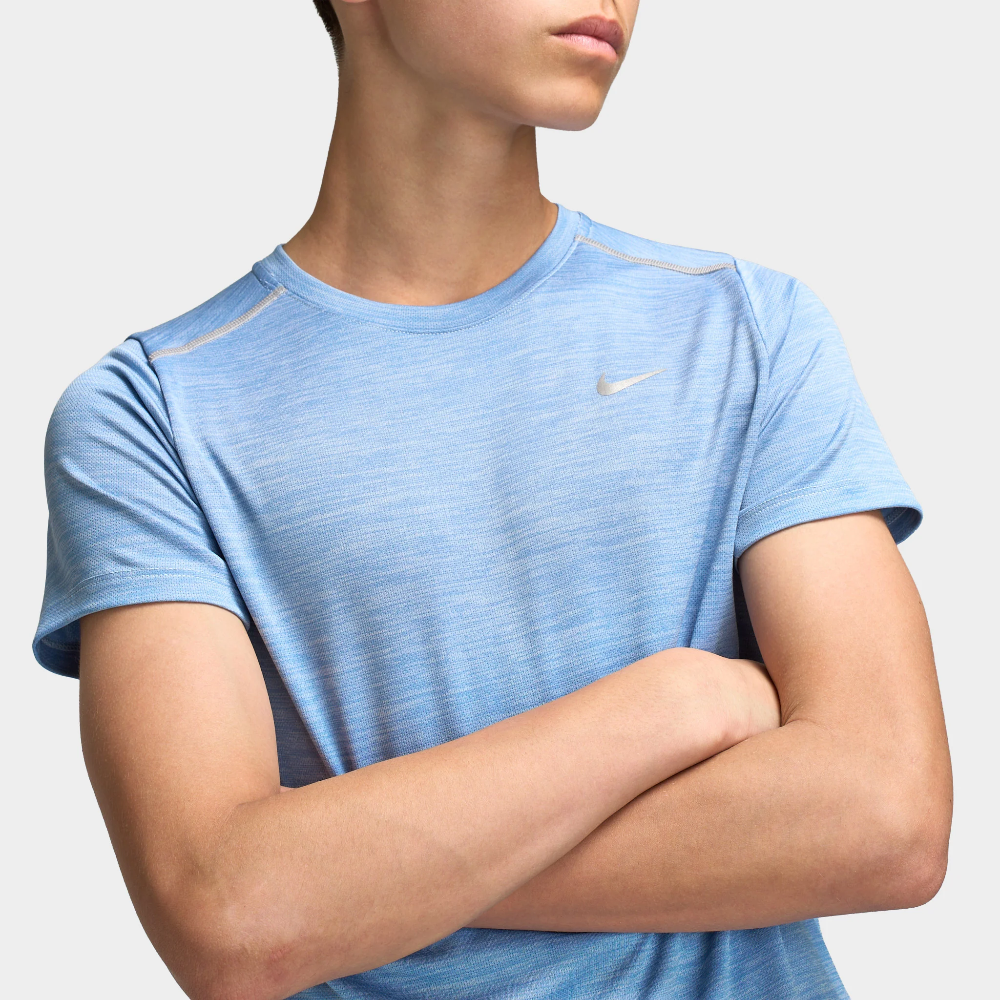 Nike Dri-Fit Juniors' Miler Tee Work Blue / Hydrogen Blue - Reflective Silver - Image 4