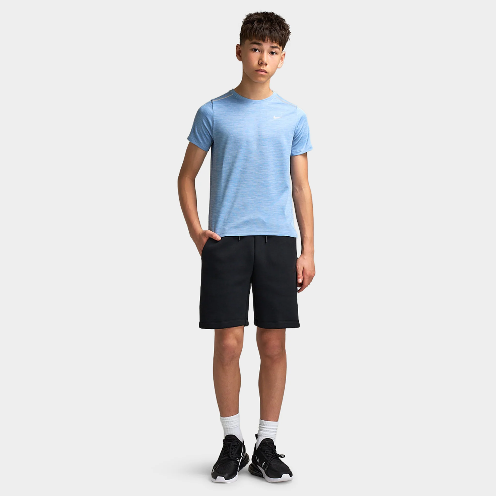 Nike Dri-Fit Juniors' Miler Tee Work Blue / Hydrogen Blue - Reflective Silver - Image 5