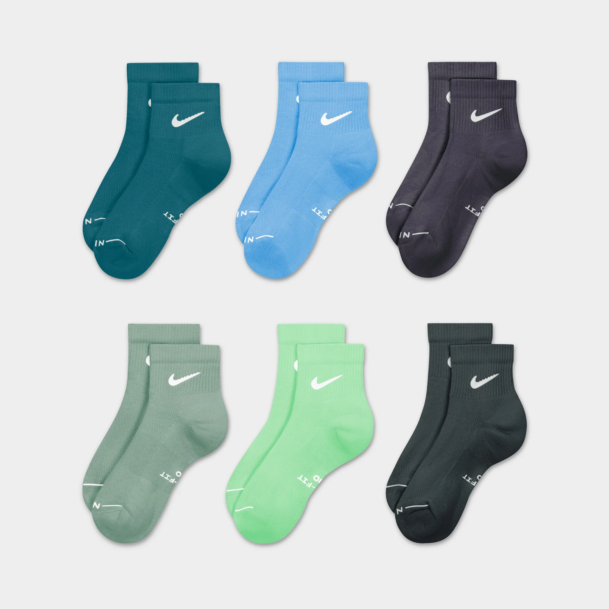 Nike Everyday Elevated Ankle Socks (6 Pack) / Multi - Image 2