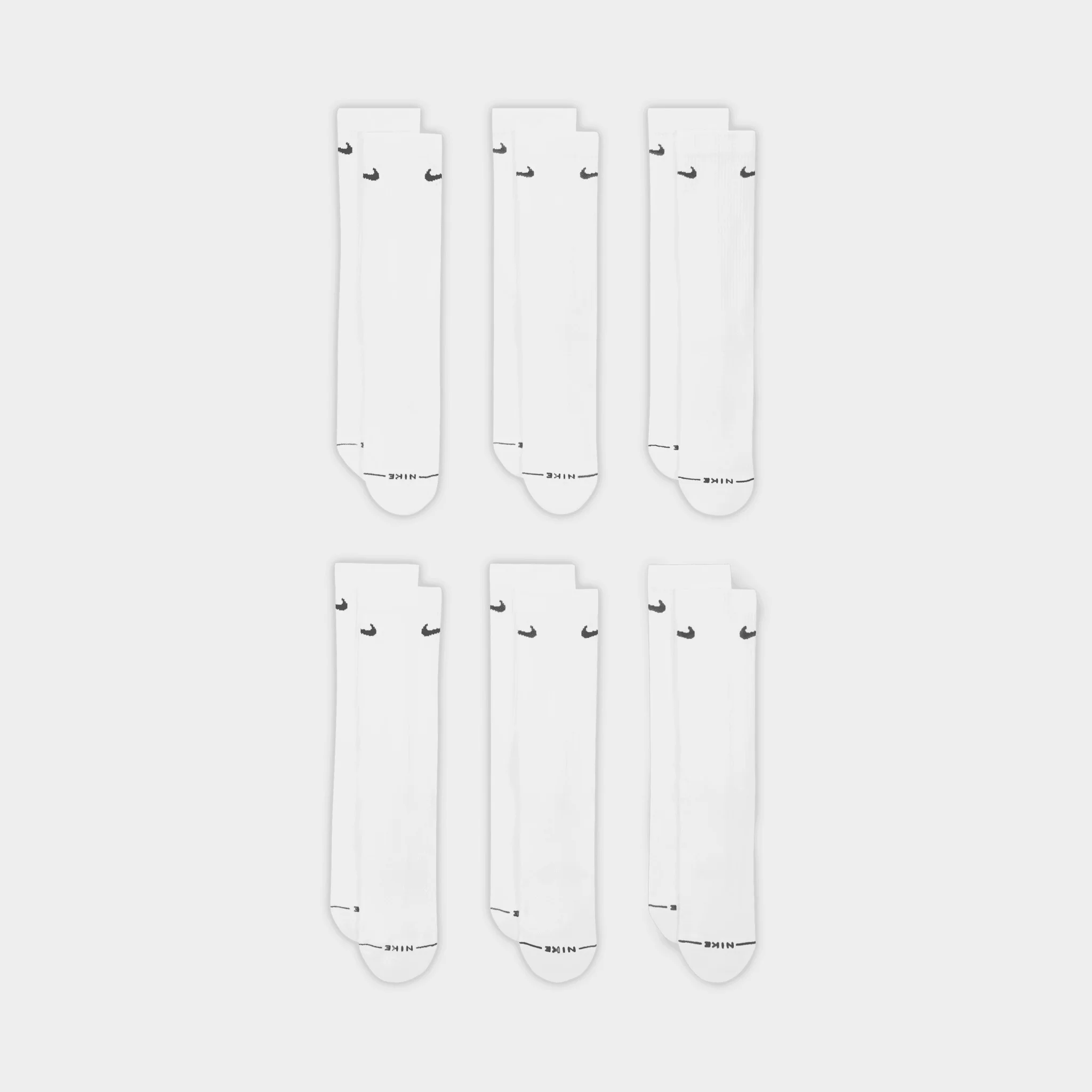 Nike Everyday Elevated Crew Socks (6-Pack) White / Black - Image 2