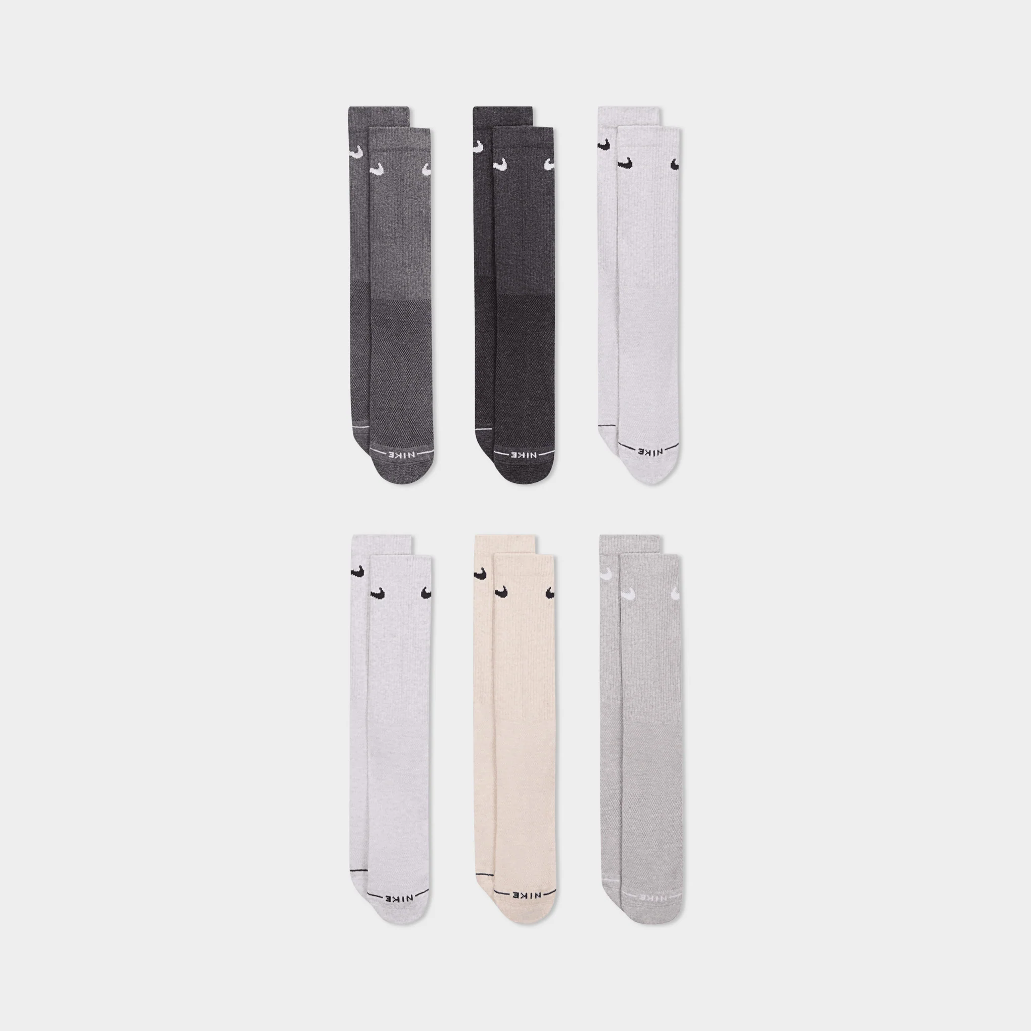 Nike Everyday Elevated Crew Socks (6 Pack) White / Multi - Image 2