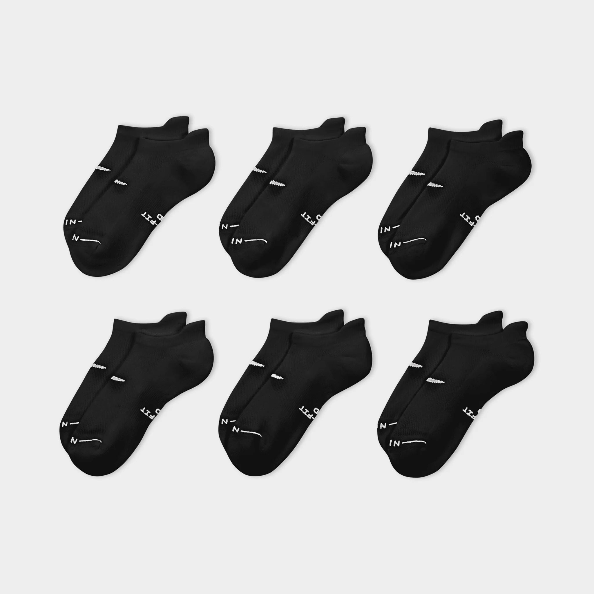 Nike Everyday Elevated No Show Socks (6 Pack) Black/ White - Image 2