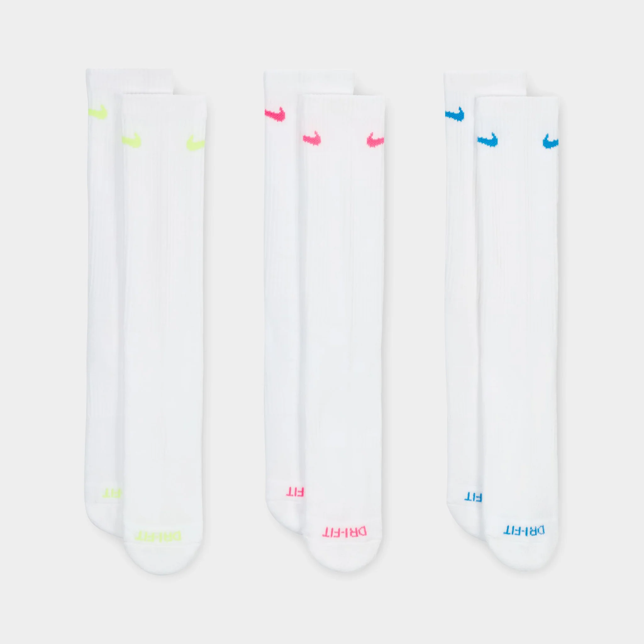 Nike Everyday Plus Cushioned Crew Socks White/ Multi(3-Pairs) - Image 2