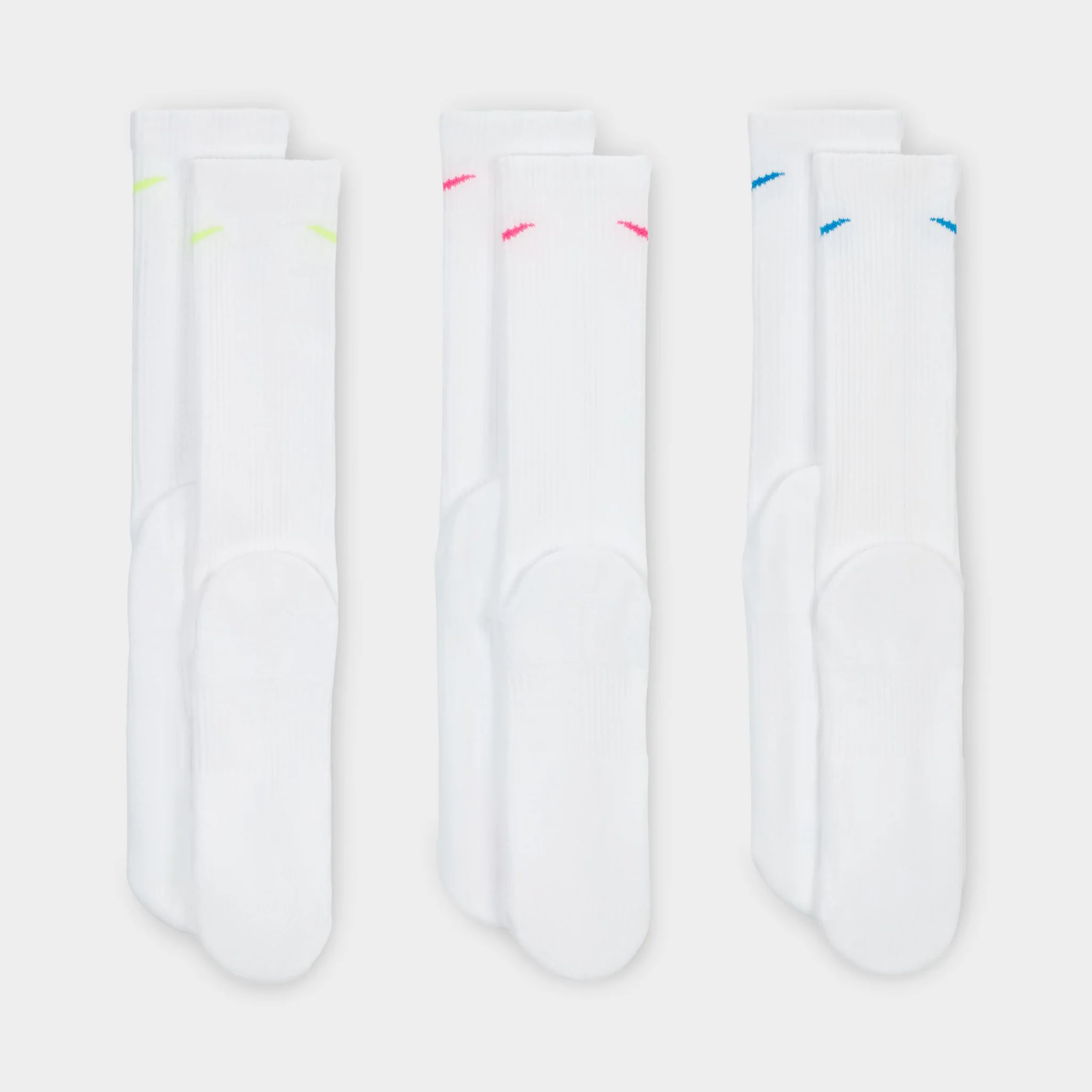 Nike Everyday Plus Cushioned Crew Socks White/ Multi(3-Pairs) - Image 4