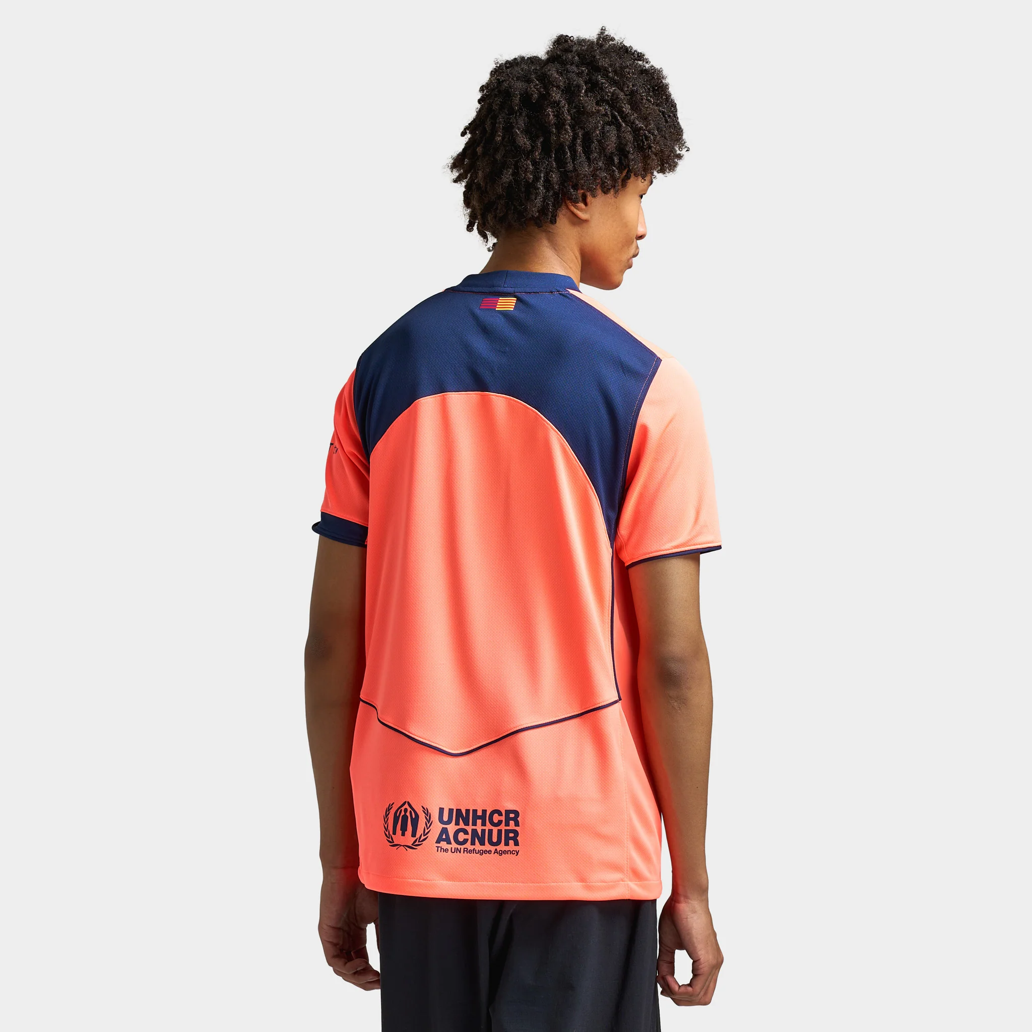 Nike FC Barcelona Dri-FIT 3R Jersey Bright Mango / Midnight Navy - Image 2