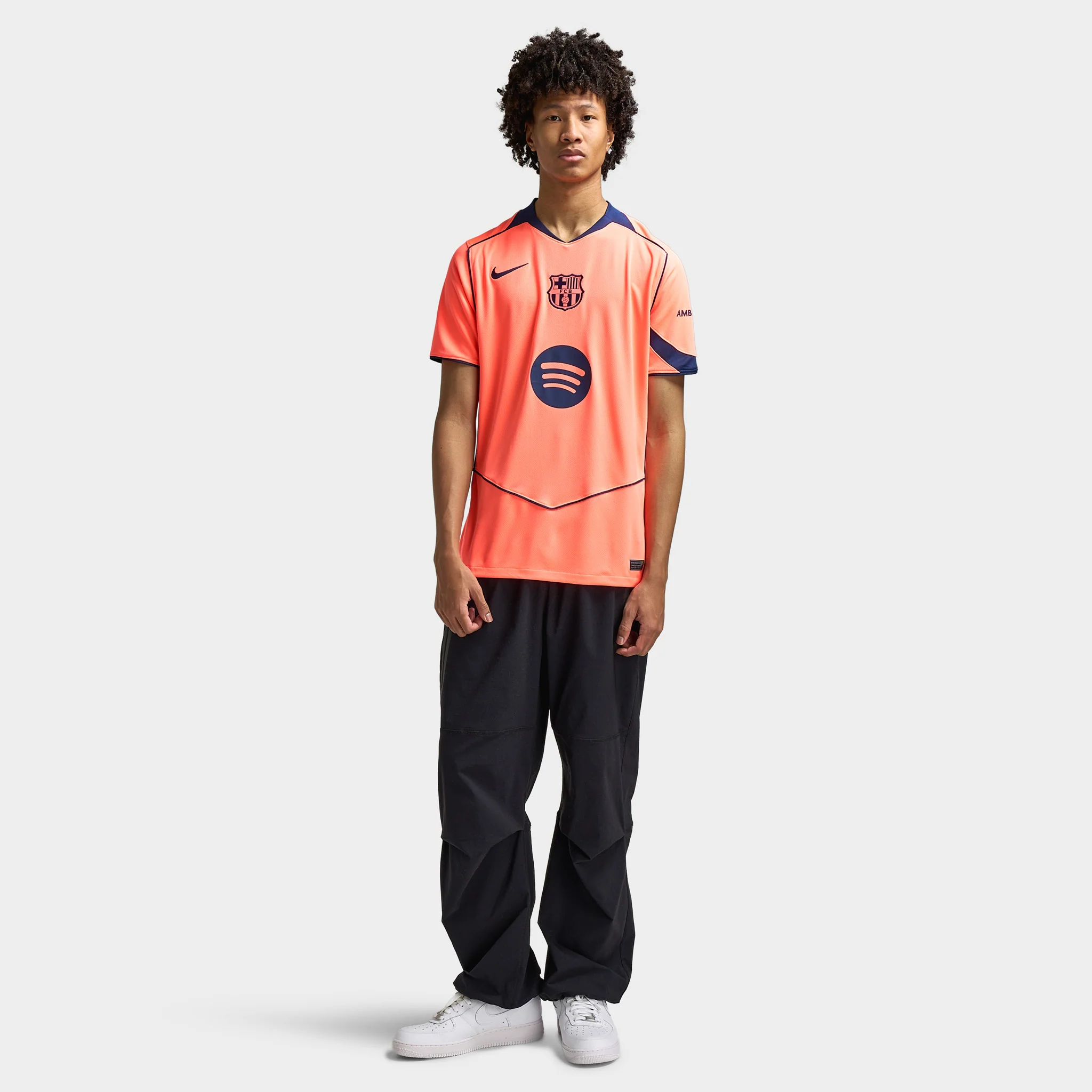 Nike FC Barcelona Dri-FIT 3R Jersey Bright Mango / Midnight Navy - Image 6