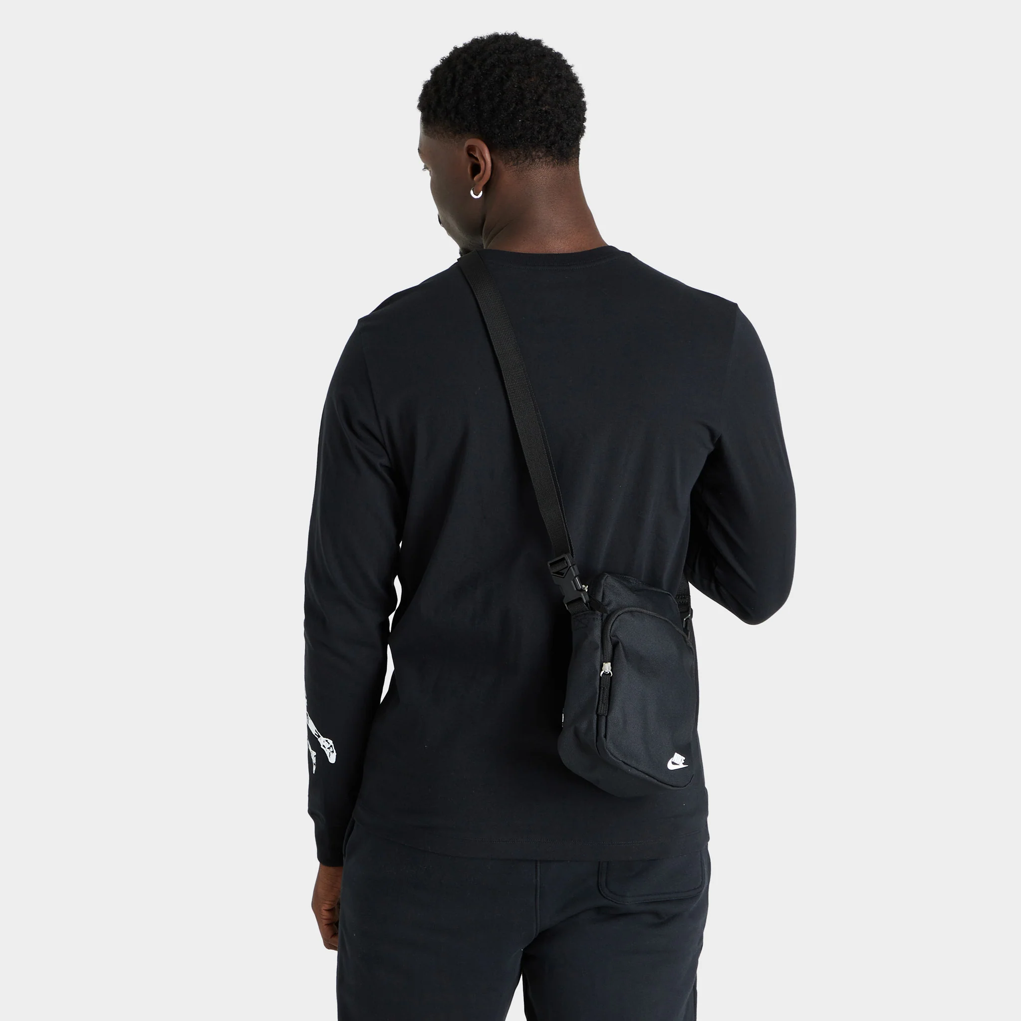 Nike Heritage Crossbody Bag Black / Black - White - Image 2