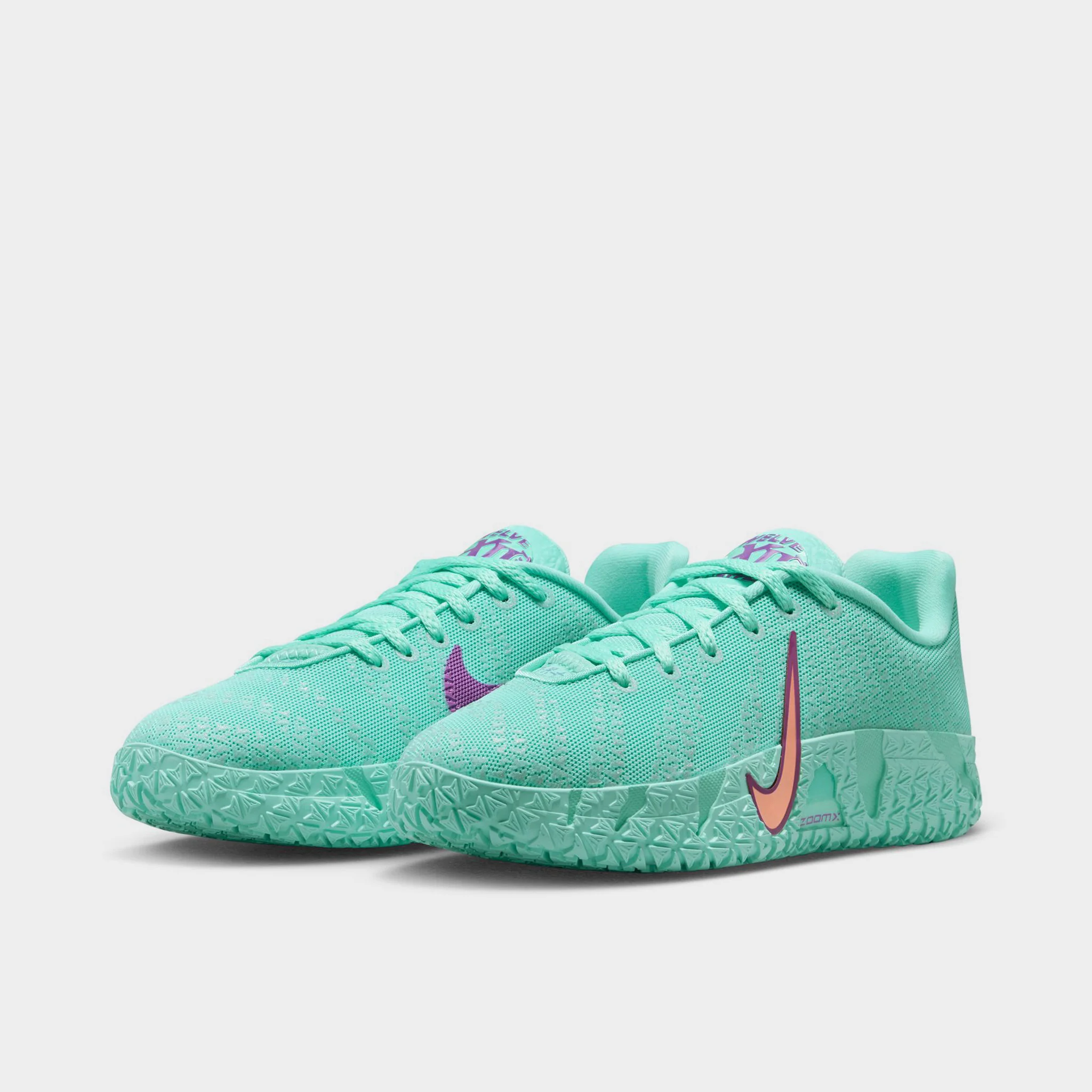 Nike Ja 3 12 Time GS Bleached Turquoise / Safety Orange - Vivid Purple - Image 2