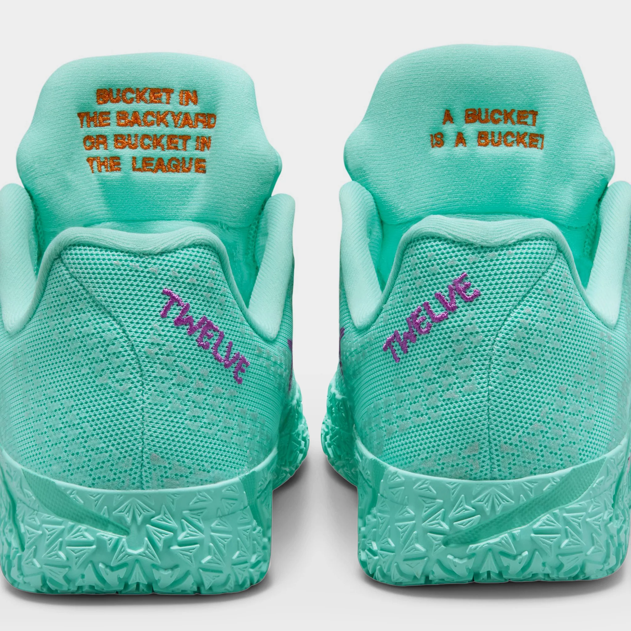 Nike Ja 3 12 Time GS Bleached Turquoise / Safety Orange - Vivid Purple - Image 6
