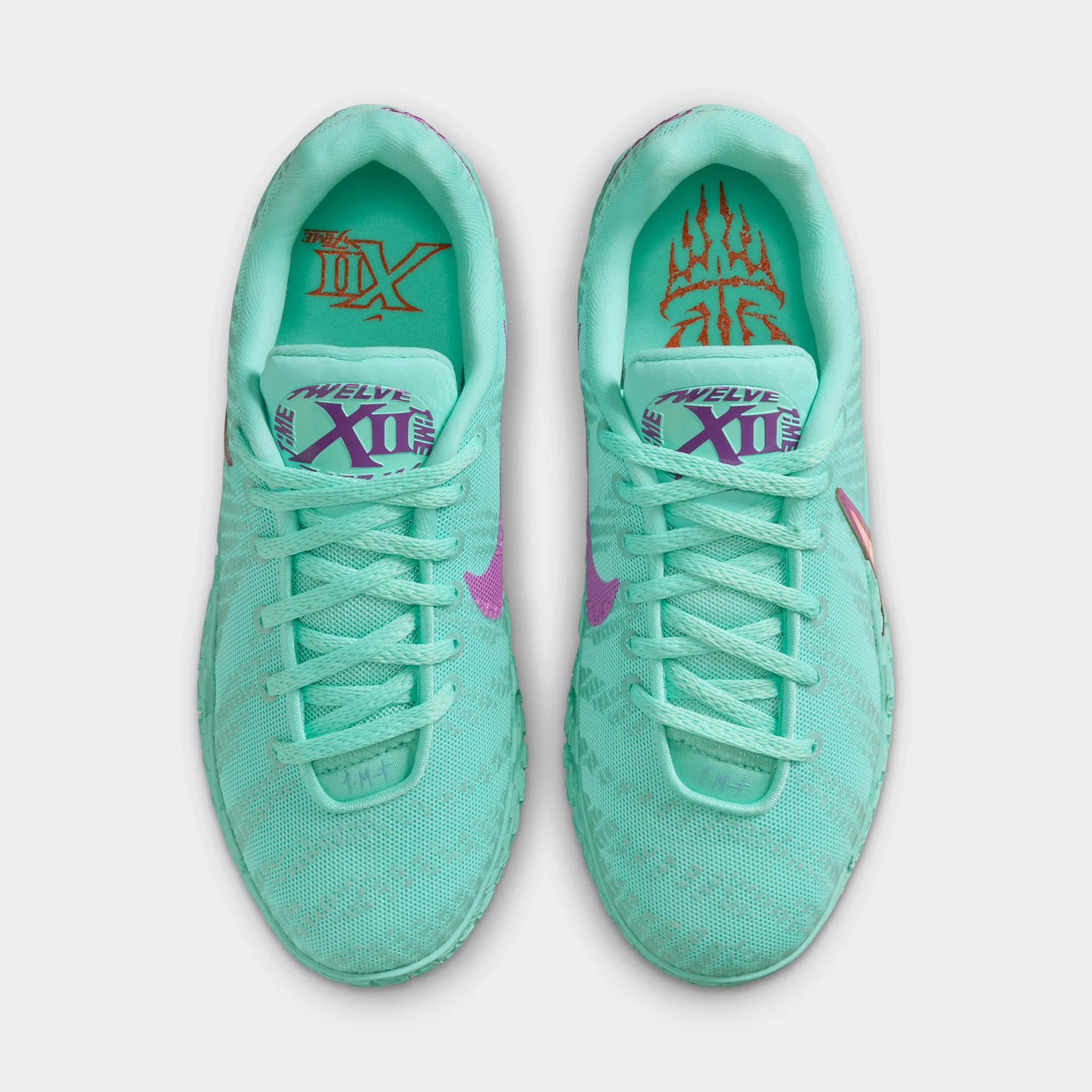 Nike Ja 3 12 Time GS Bleached Turquoise / Safety Orange - Vivid Purple - Image 8