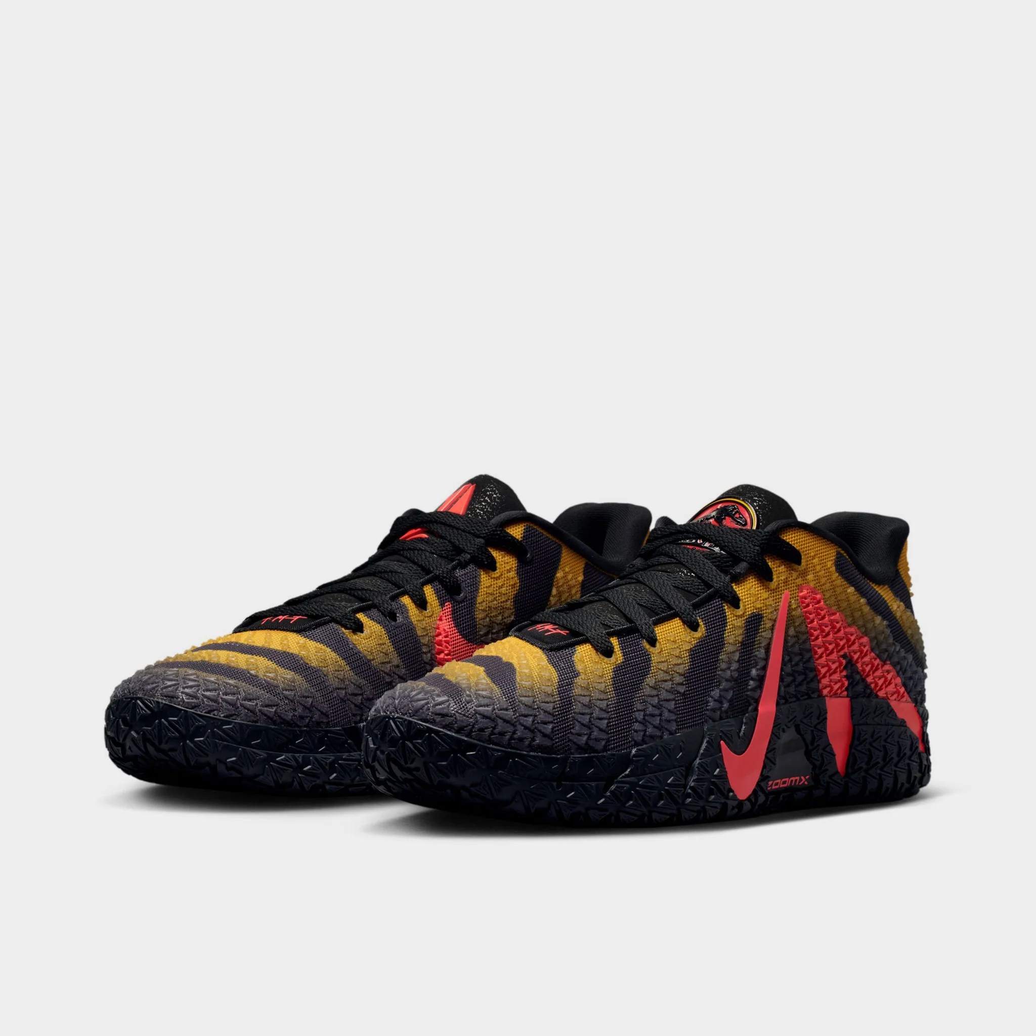 Nike Ja 3 "Raptor" Anthracite / Bright Crimson - Yellow Ochre - Image 2