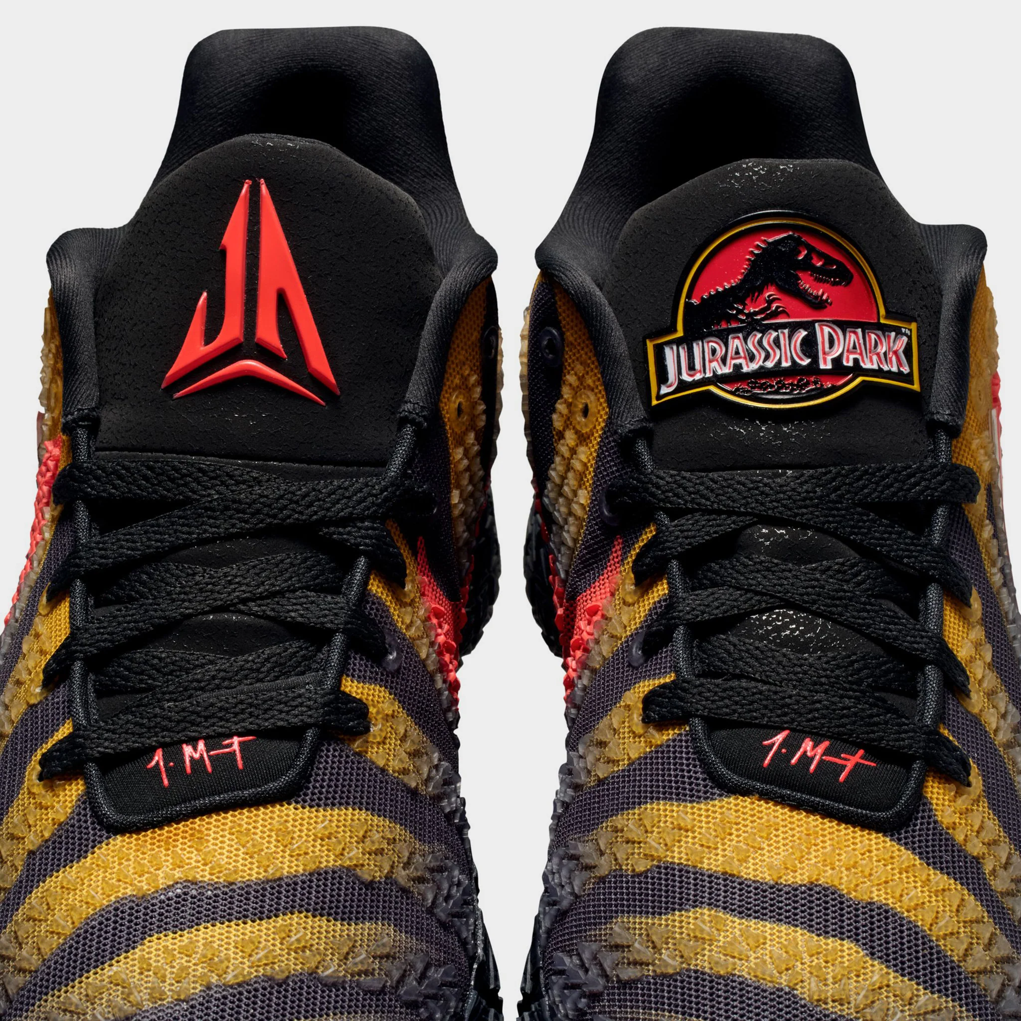 Nike Ja 3 "Raptor" Anthracite / Bright Crimson - Yellow Ochre - Image 4