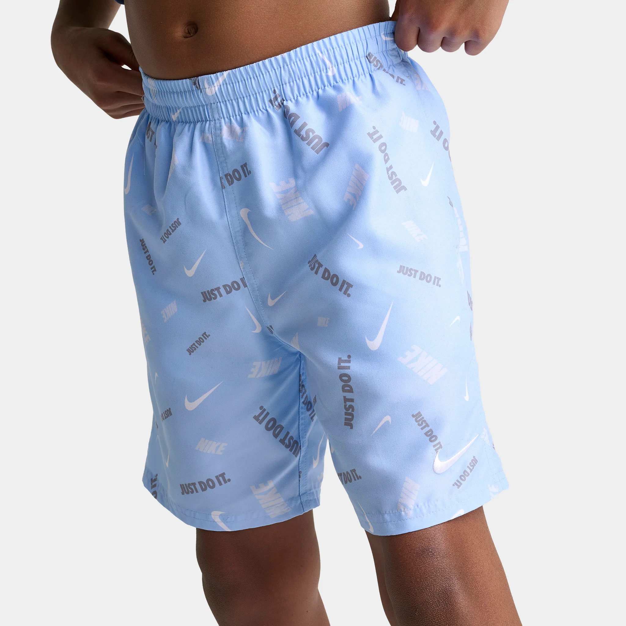 Nike Junior Boys' All Over Print Swim Shorts Blue / White - Image 2