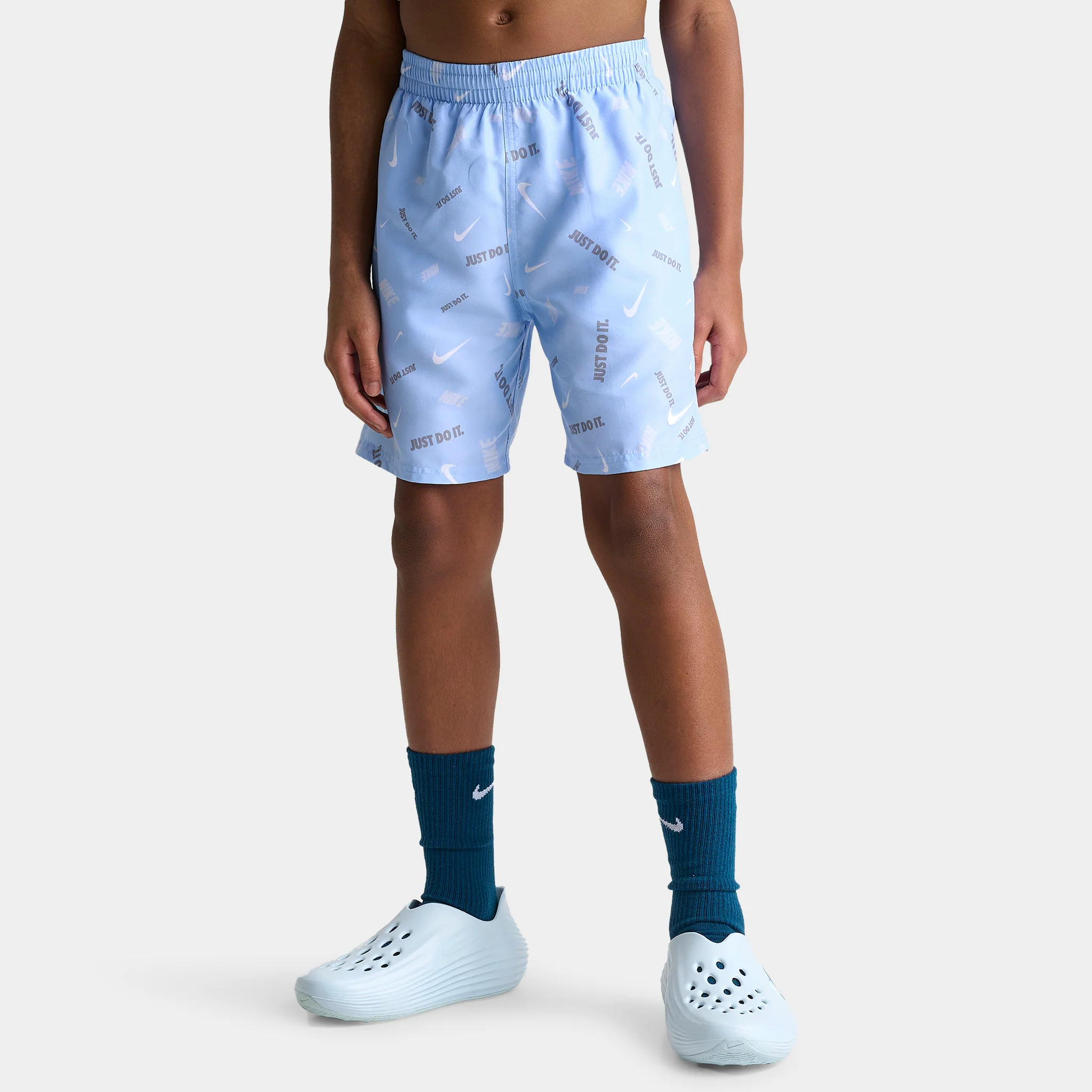 Nike Junior Boys' All Over Print Swim Shorts Blue / White - Image 3