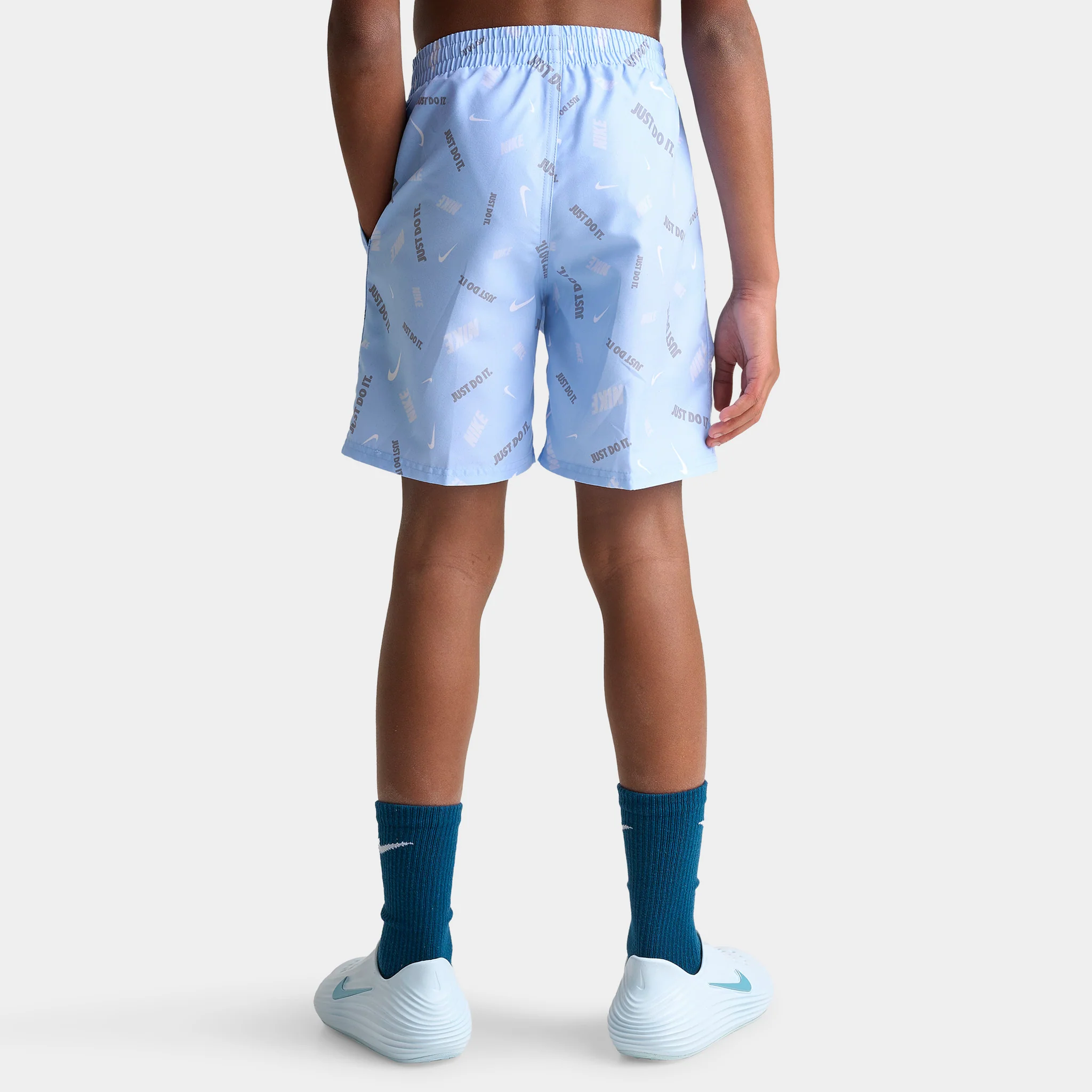 Nike Junior Boys' All Over Print Swim Shorts Blue / White - Image 4