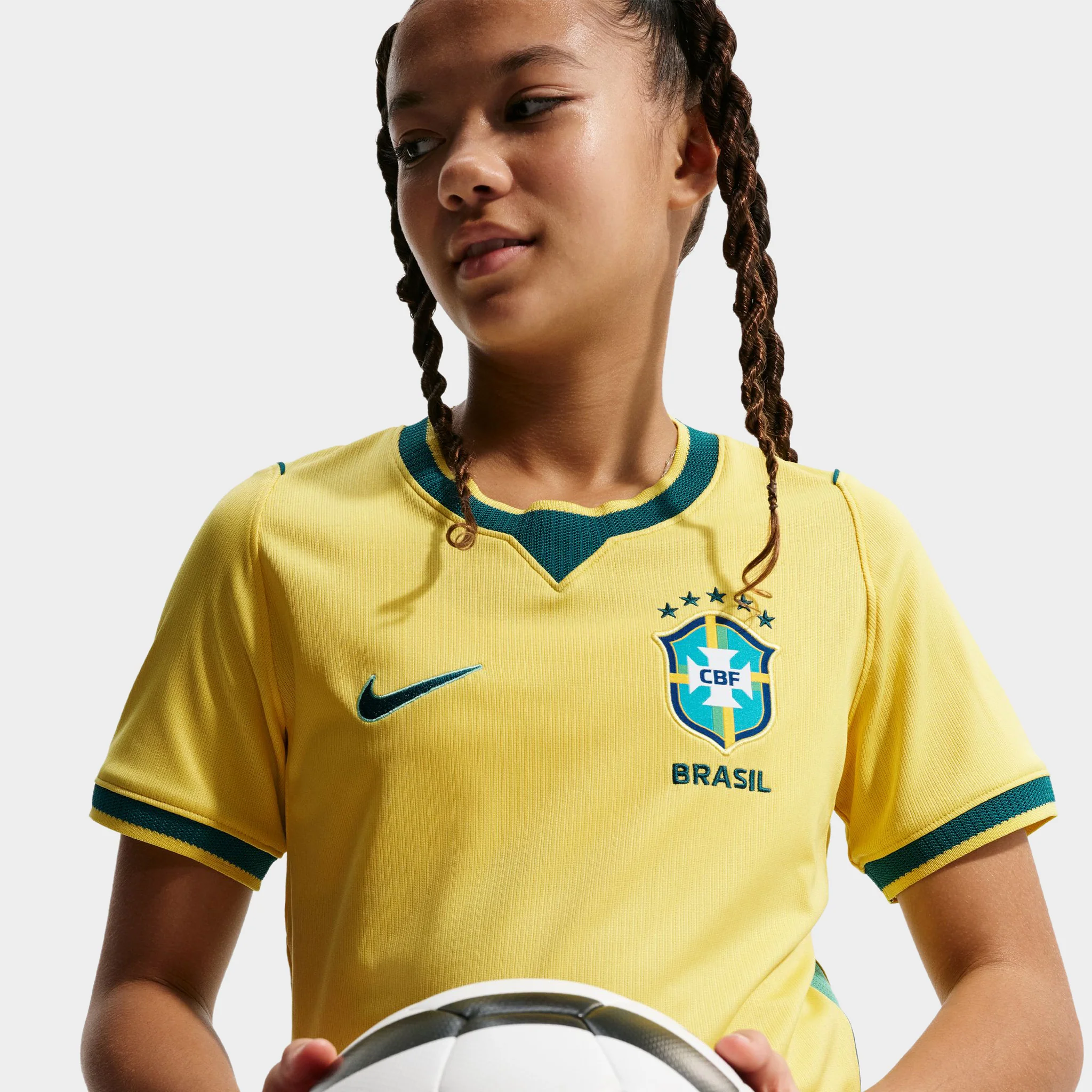 Nike Juniors' Brazil Home Jersey / Yellow - Image 3