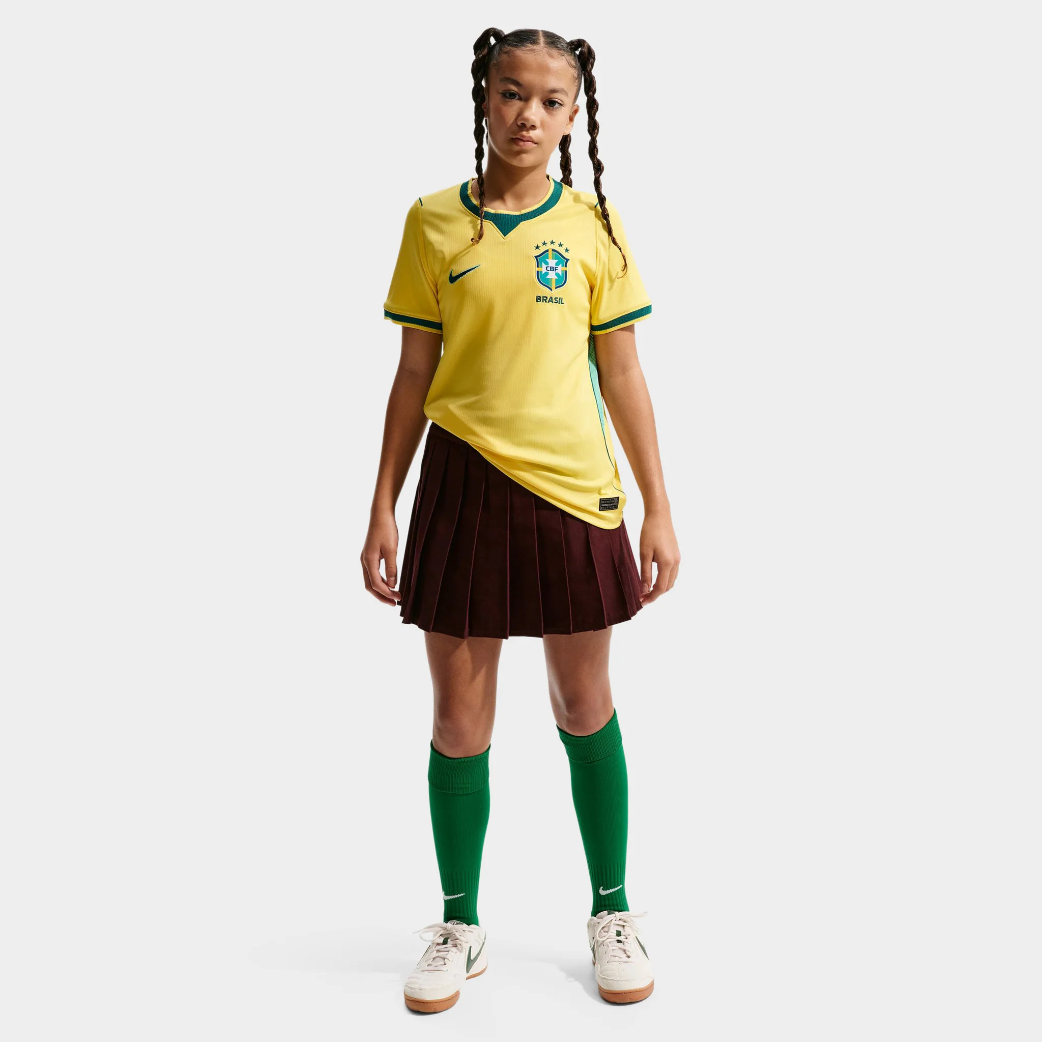 Nike Juniors' Brazil Home Jersey / Yellow - Image 4