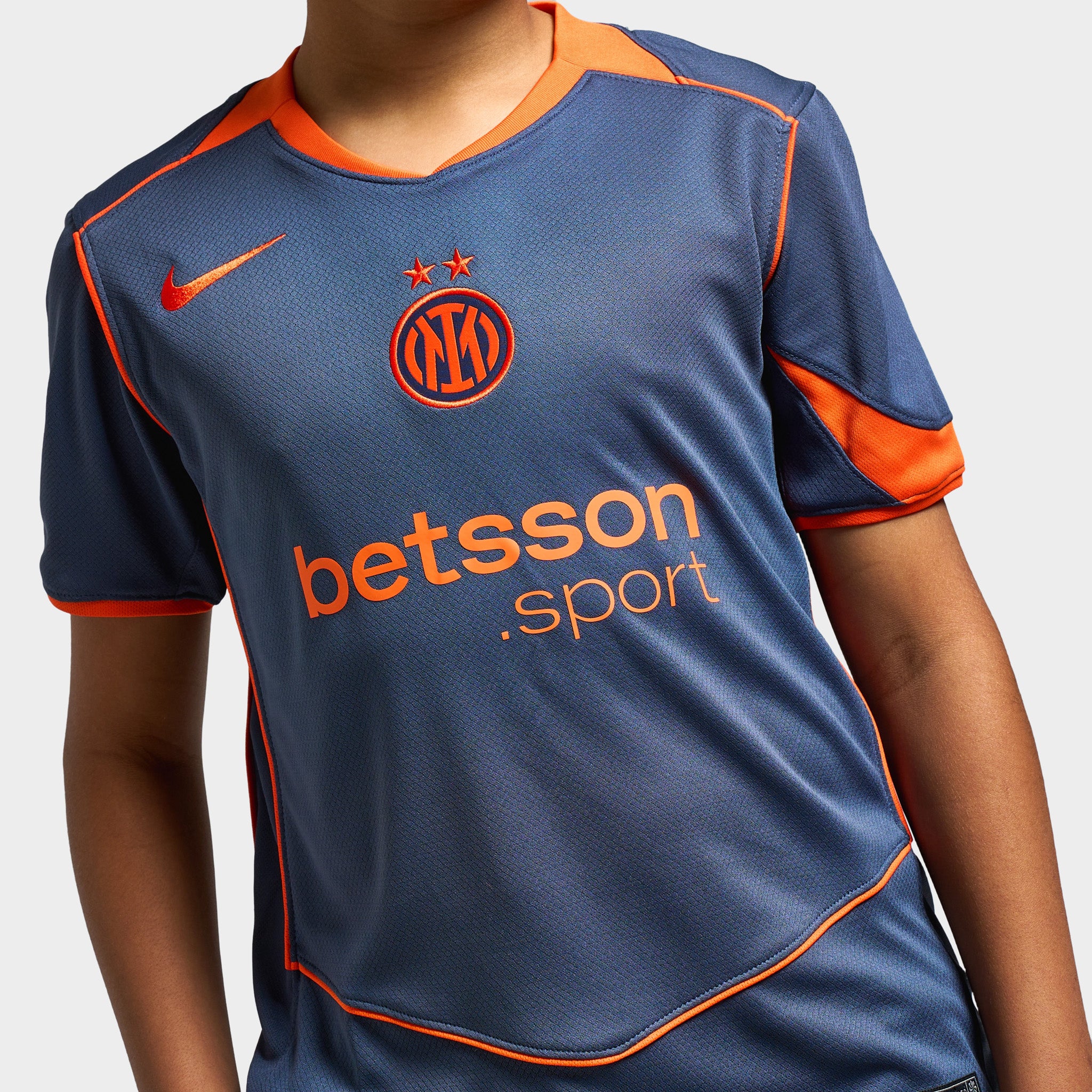 Nike Juniors' Inter 25/26 Jersey Stad 3R Thunder Blue / Safety Orange - Image 4