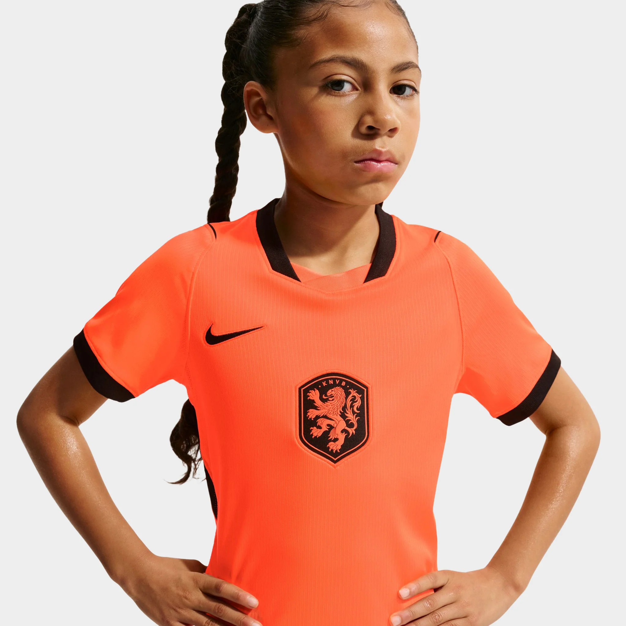 Nike Juniors' Netherlands Home Jersey / Orange - Image 4