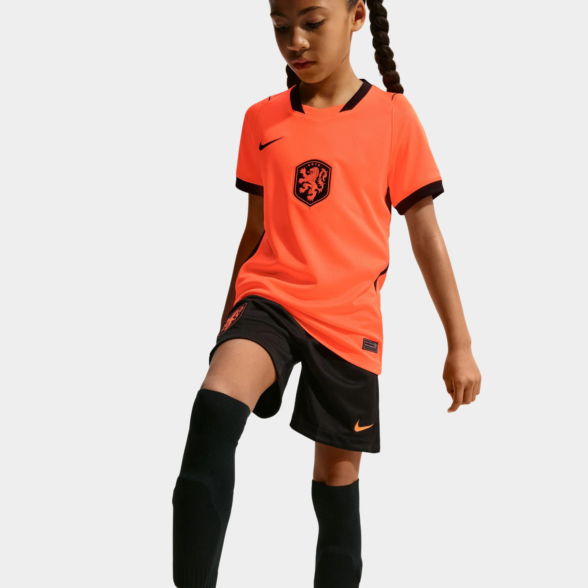 Nike Juniors' Netherlands Home Jersey / Orange - Image 6