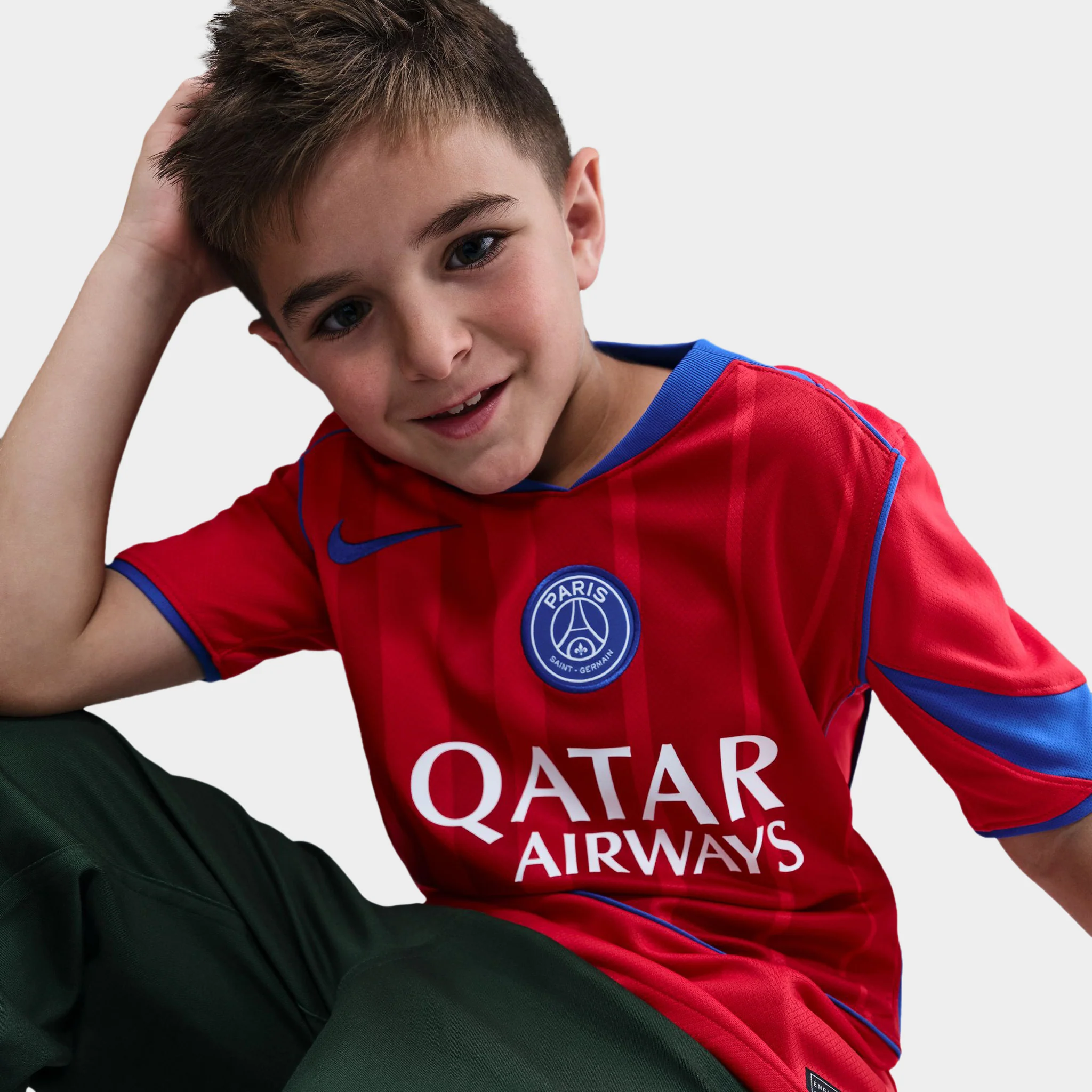 Nike Juniors' PSG 25/26 Jersey Stad 3R Global Red / Sport Red - Image 3