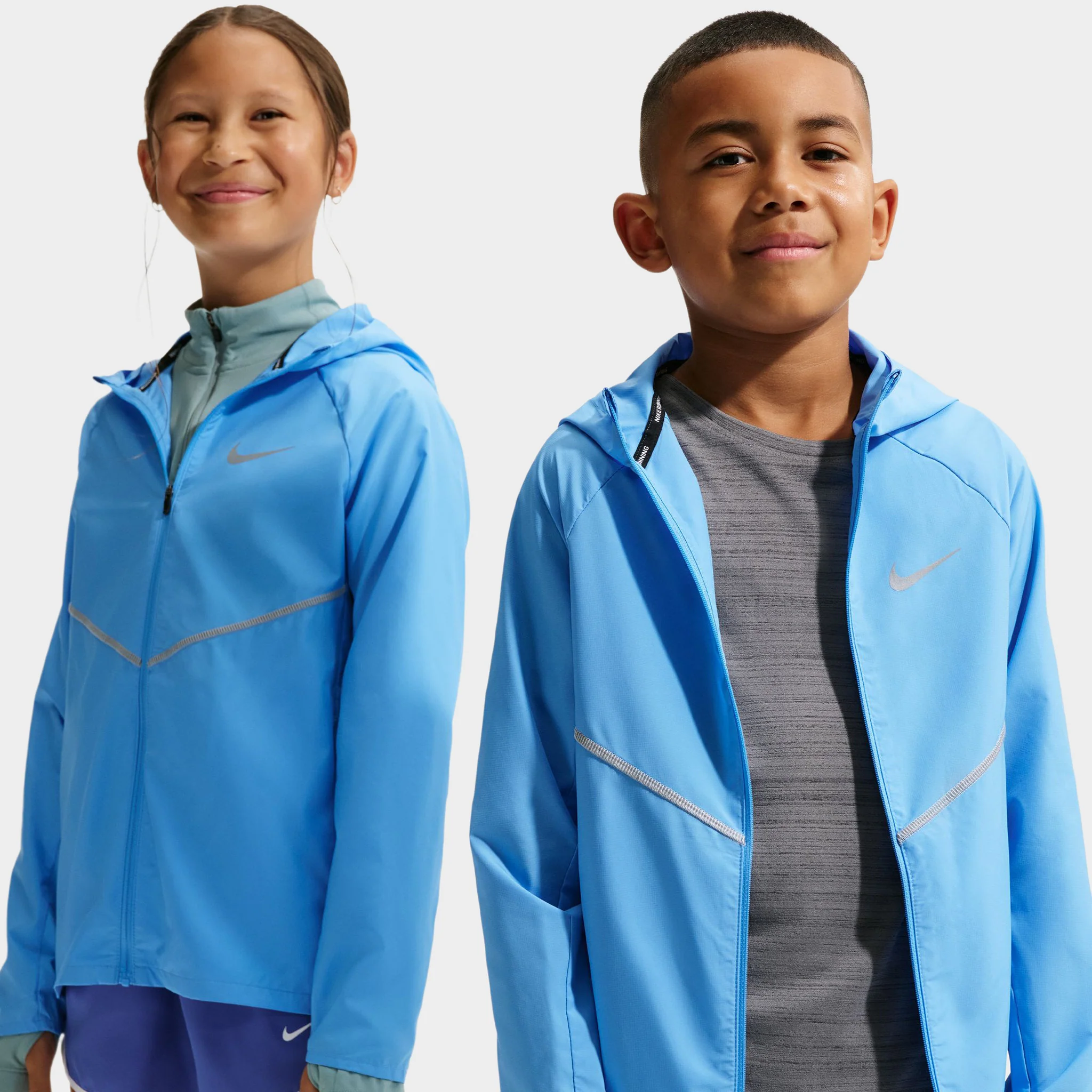 Nike Juniors' UV + Repelent Miler Jacket University Blue / Reflective Silver - Image 7
