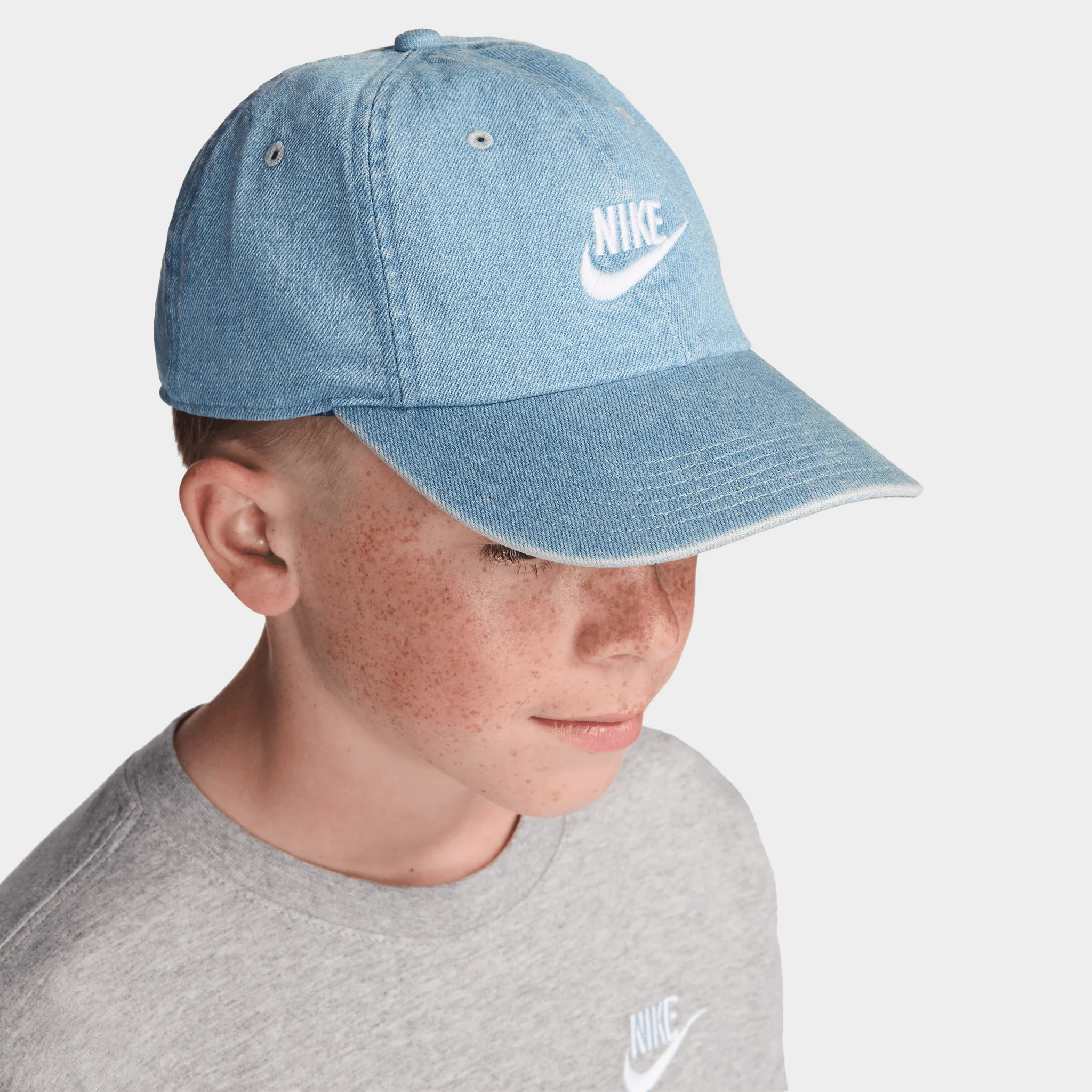 Nike Kids' Unstructured Futura Denim Wash Cap / Aegean Storm - Image 3