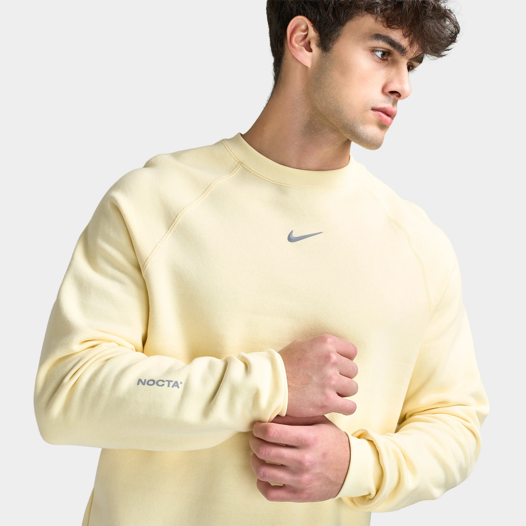 Nike Men's NOCTA Fleece Crew Sweatshirt Alabaster / Platinum Tint - Image 3