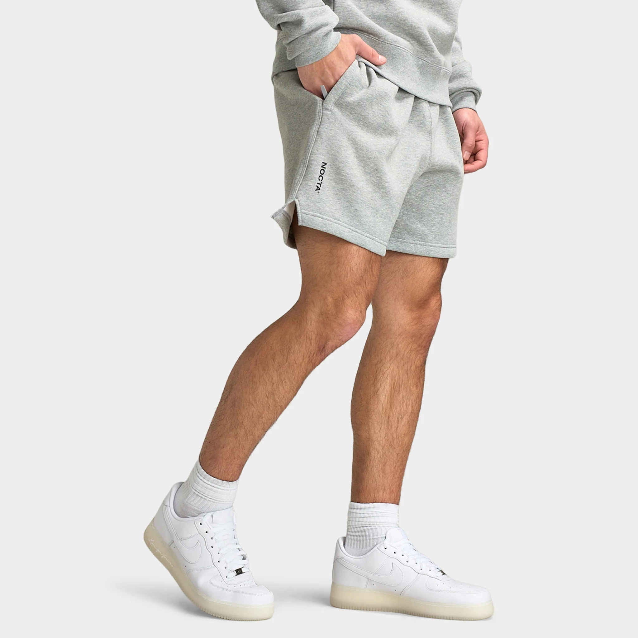 Nike NOCTA Cardinal Fleece Shorts Dark Grey Heather / Black - Image 3