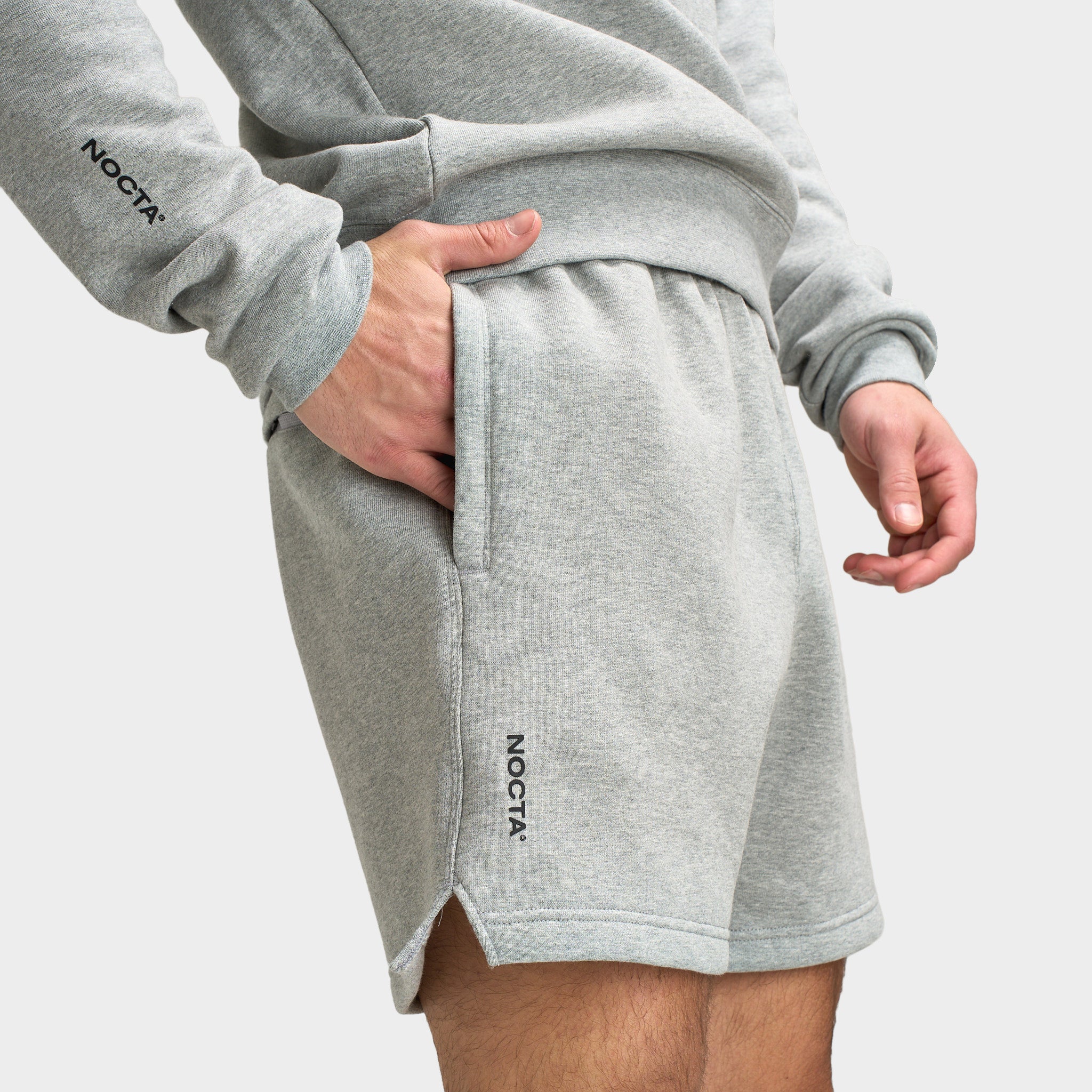 Nike NOCTA Cardinal Fleece Shorts Dark Grey Heather / Black - Image 5