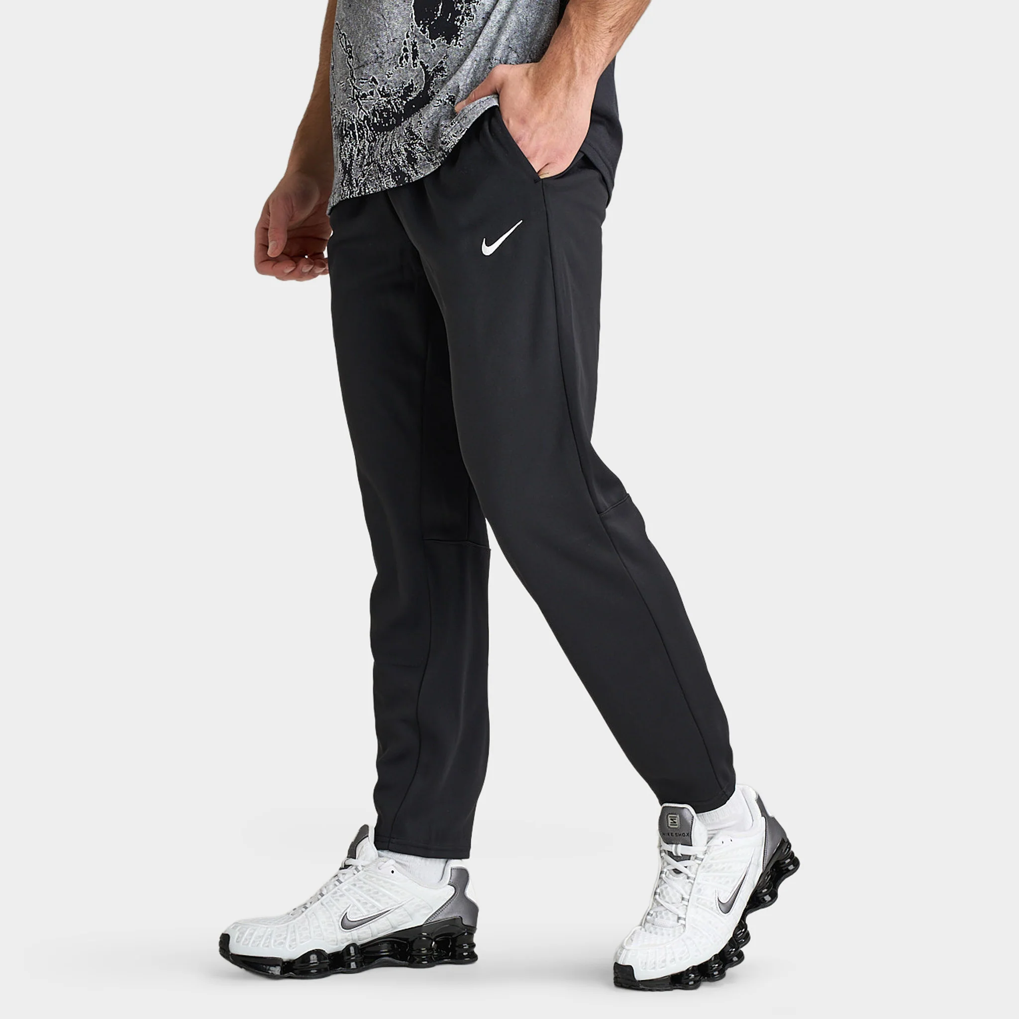 Nike Men's UV Flex Fleece Pant Black / Black - White - Image 2